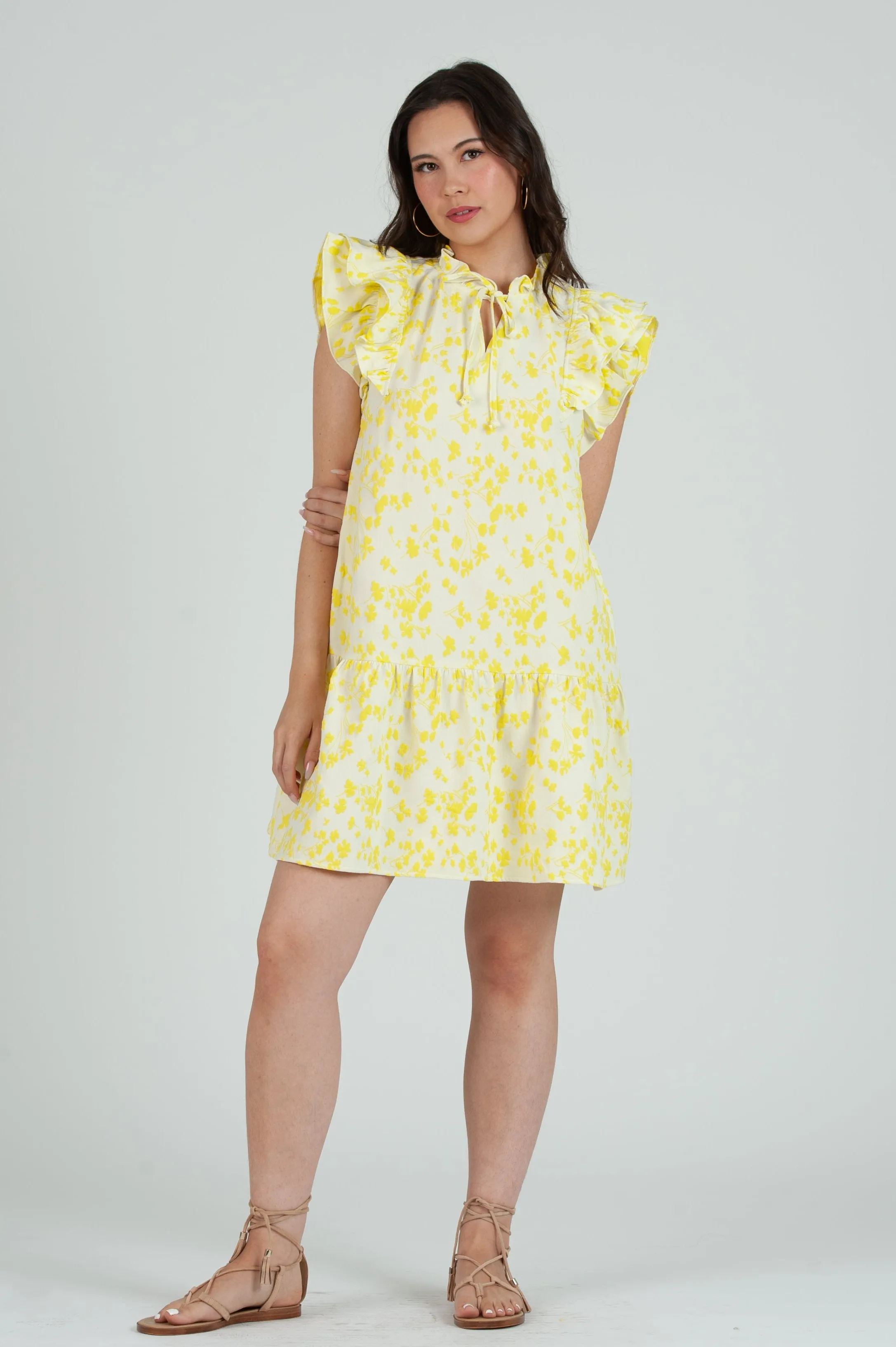 Women's Floral 2 tone Shift Mini Dress sold by Lucca Couture