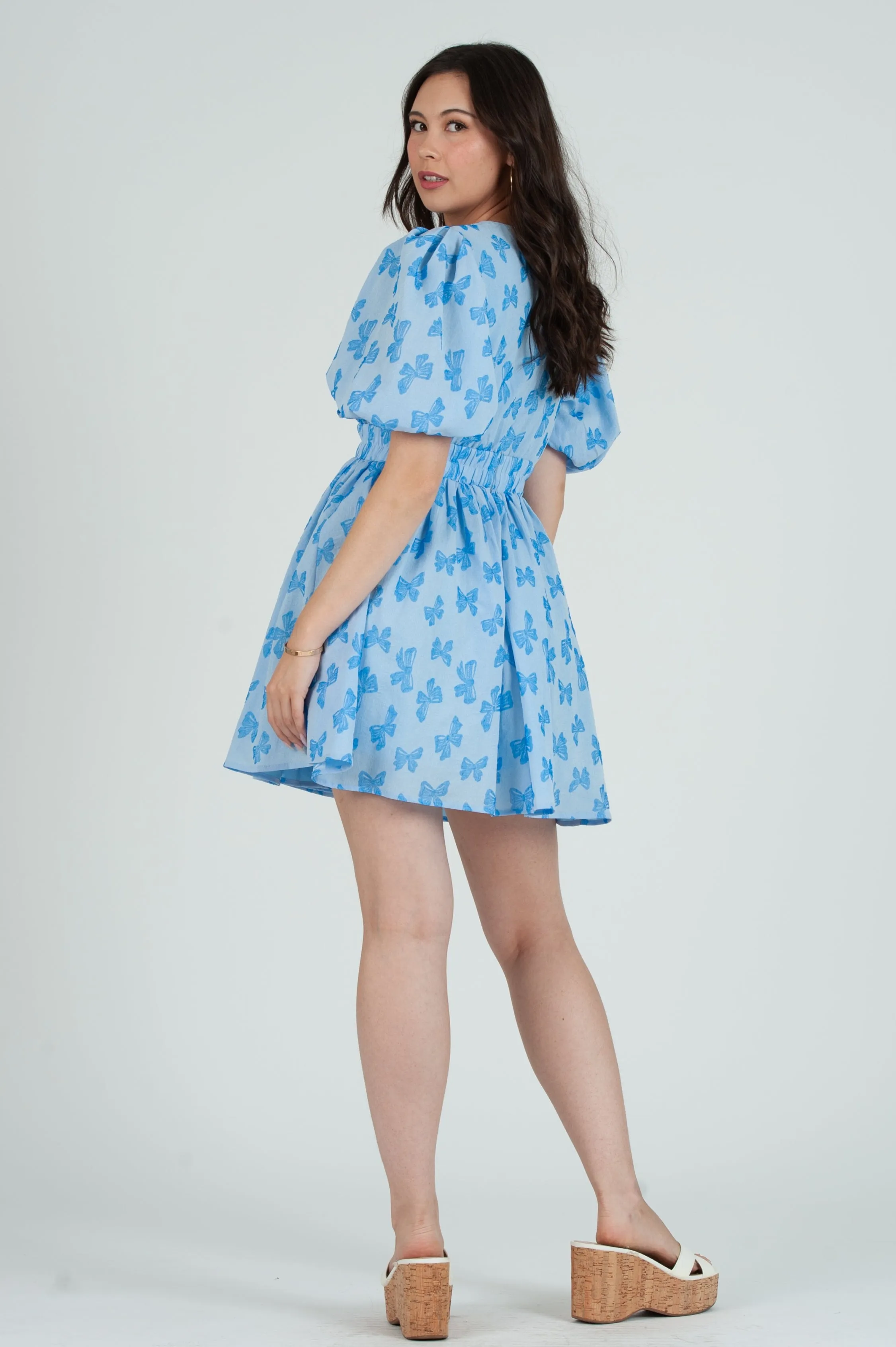 Women's Bow embossed Mini Dress sold by Lucca Couture product image thumbnail 5