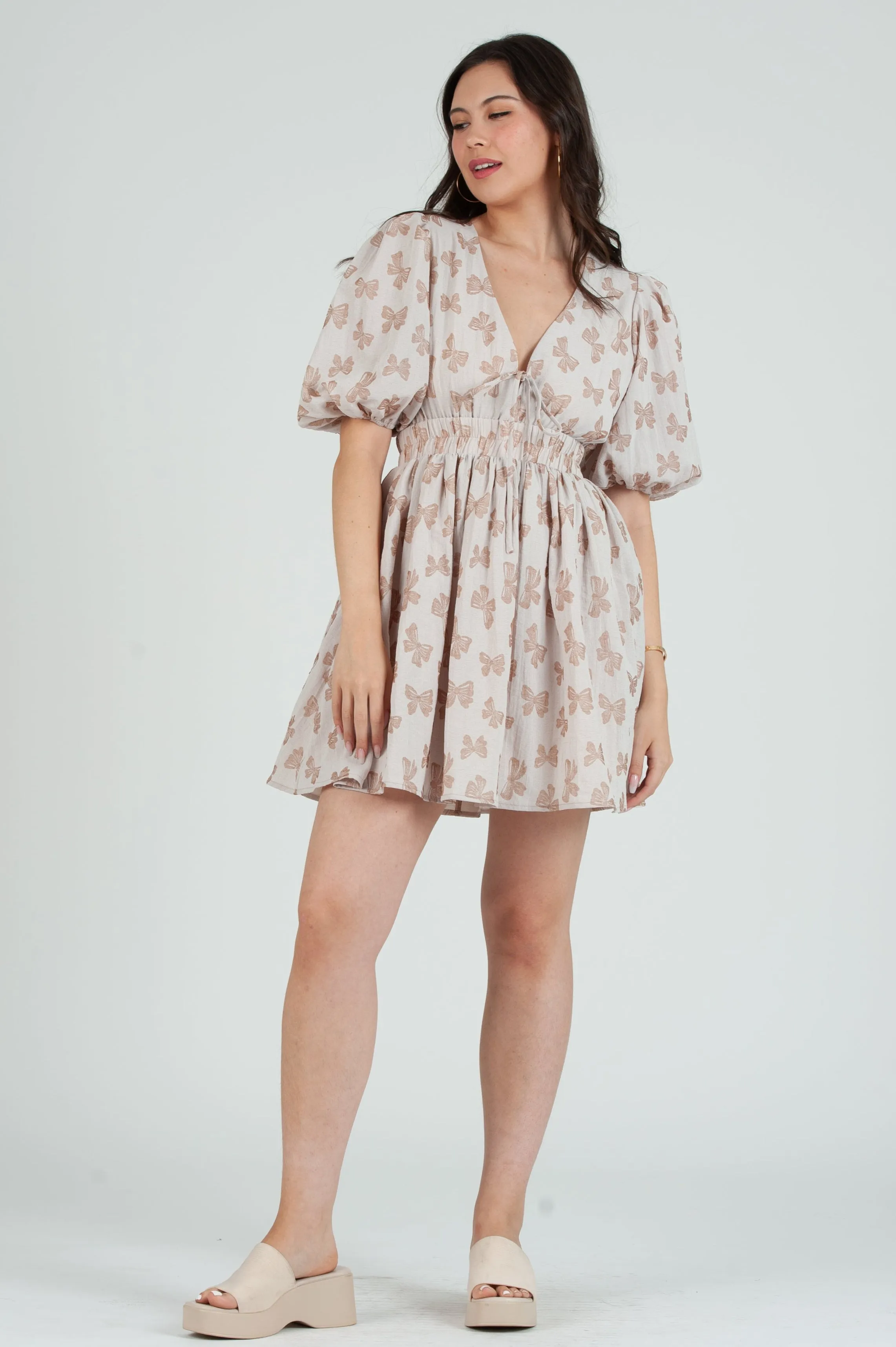 Women's Bow embossed Mini Dress sold by Lucca Couture product image thumbnail 2