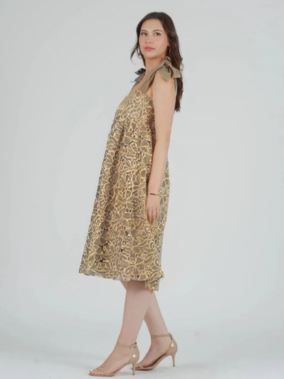 Women's Eyelet Lace Bow Strap Midi Dress sold by Lucca Couture product image thumbnail 4