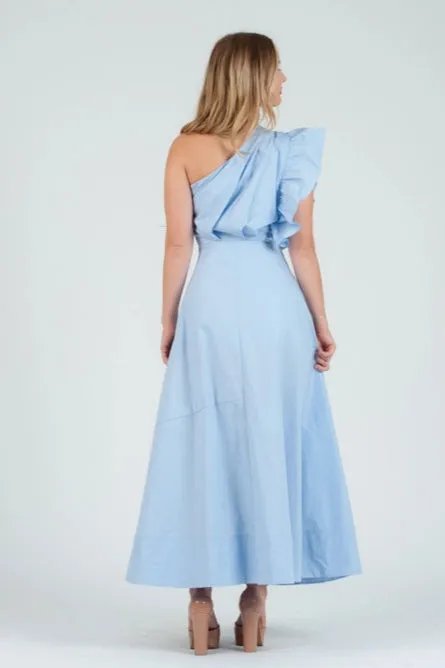 Women's Poplin One Shoulder Midi Dress sold by Lucca Couture product image thumbnail 2