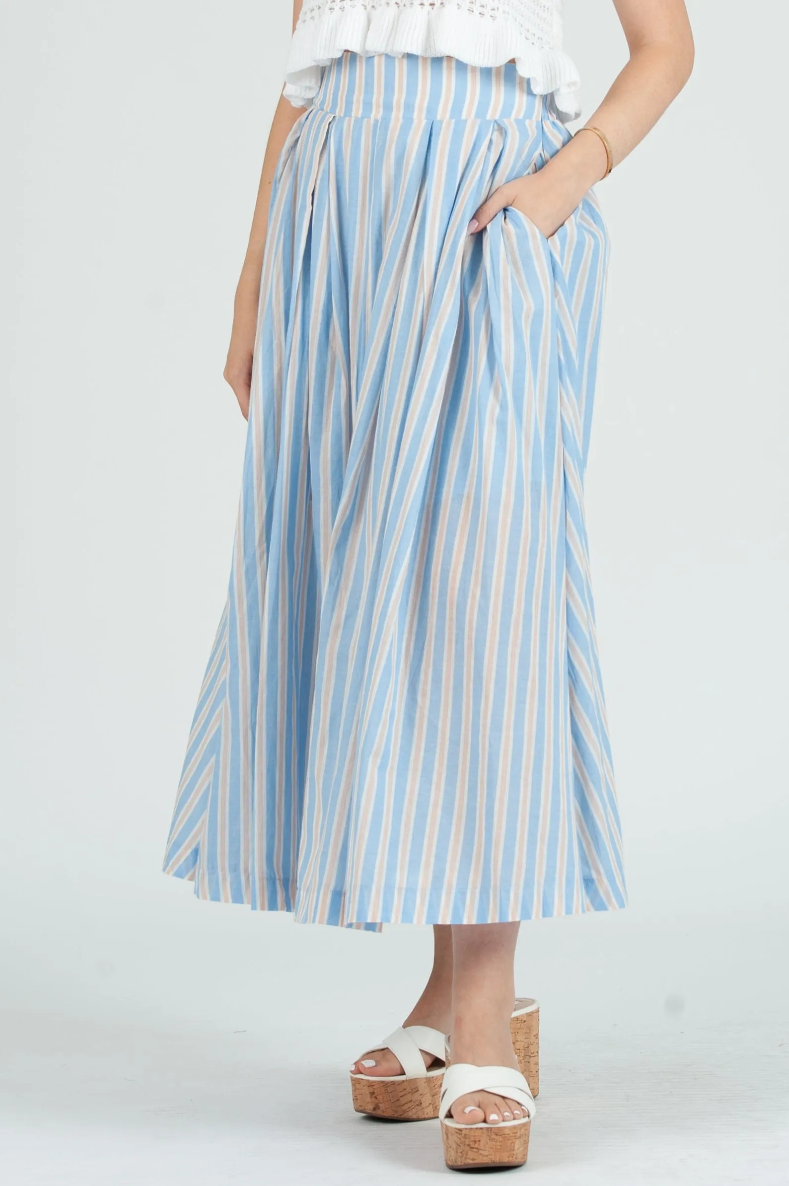 Women's Cotton Striped Skirt sold by Lucca Couture product image thumbnail 2