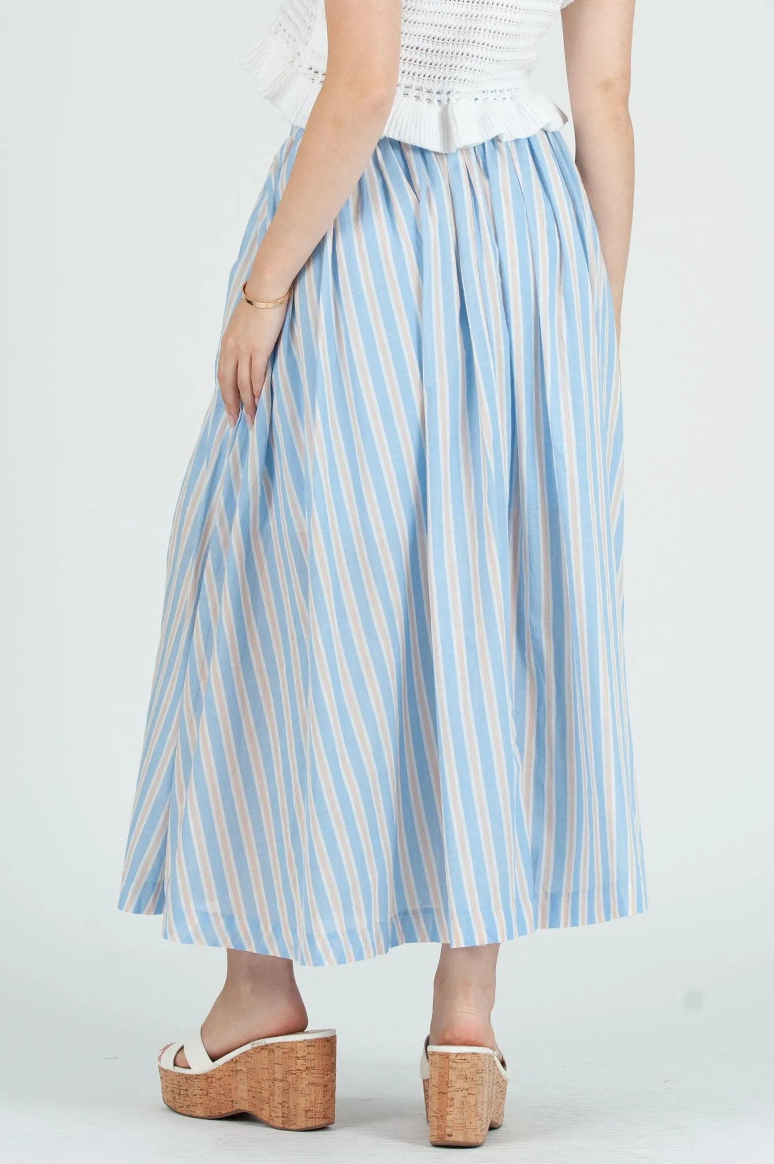 Women's Cotton Striped Skirt sold by Lucca Couture product image thumbnail 3