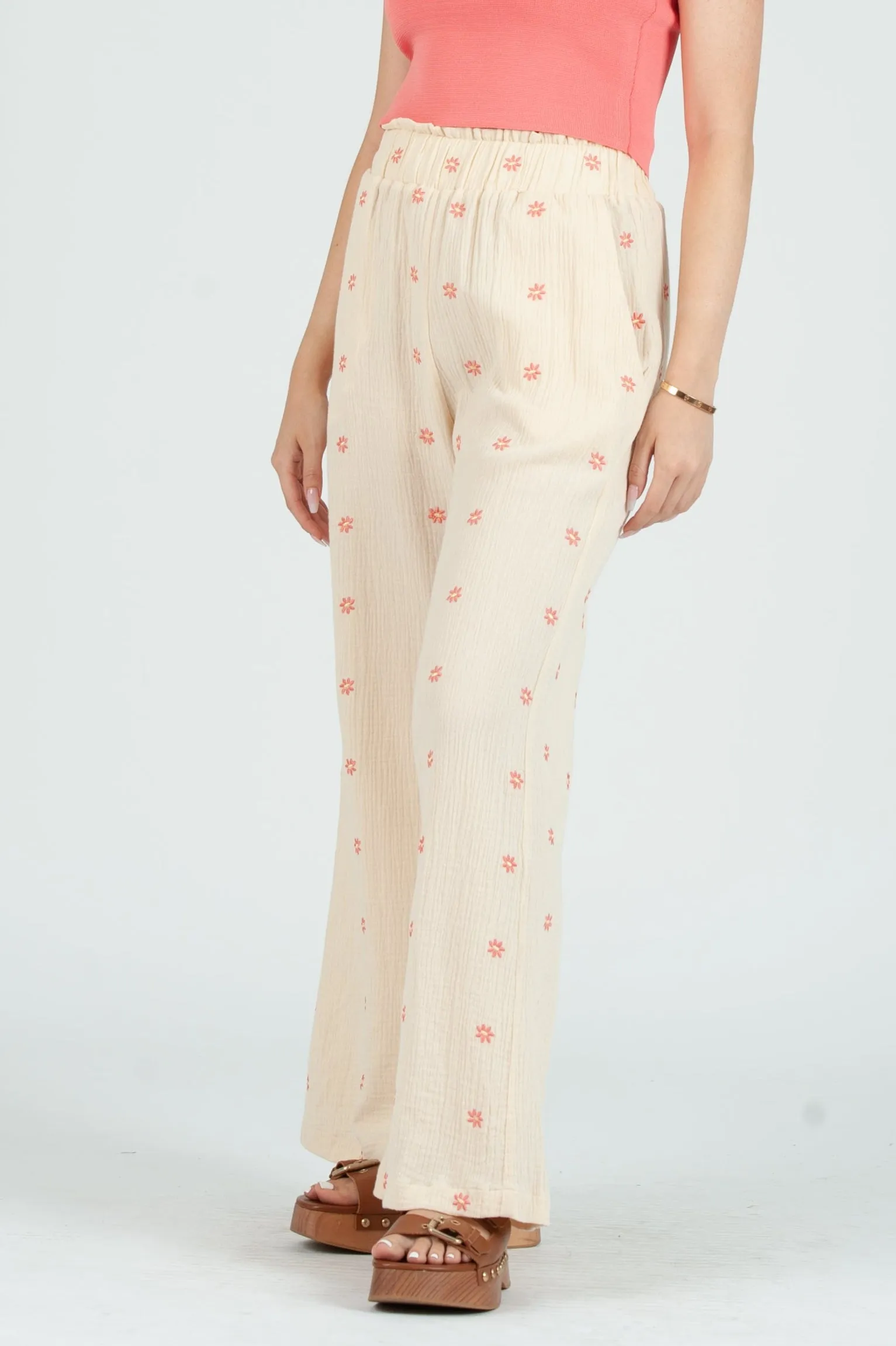 Women's Gauze Elastic Waist Pants sold by Lucca Couture product image thumbnail 4