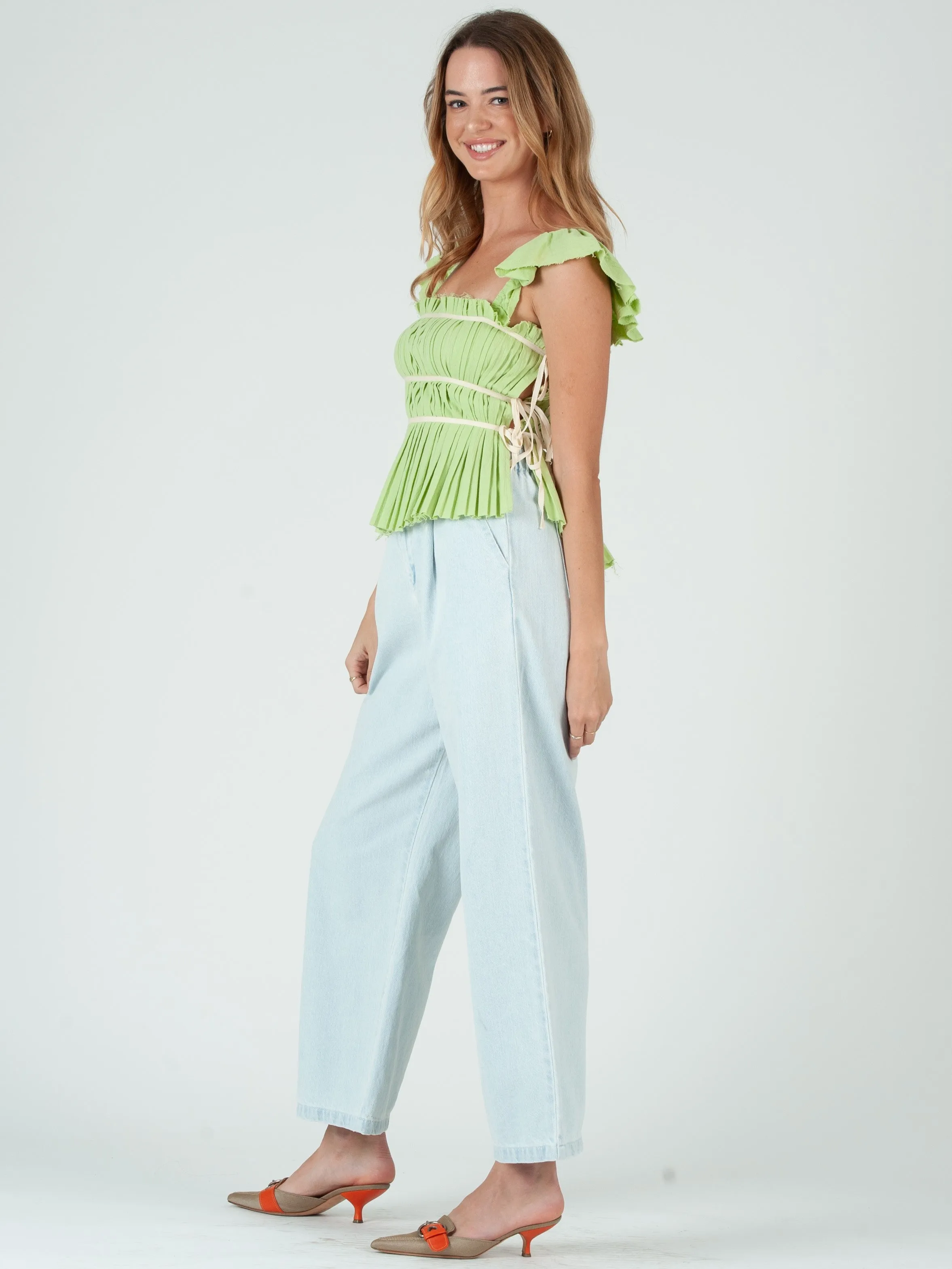 ELIA SHIRRED CAMI-KEYLIME sold by Lucca Couture product image thumbnail 3