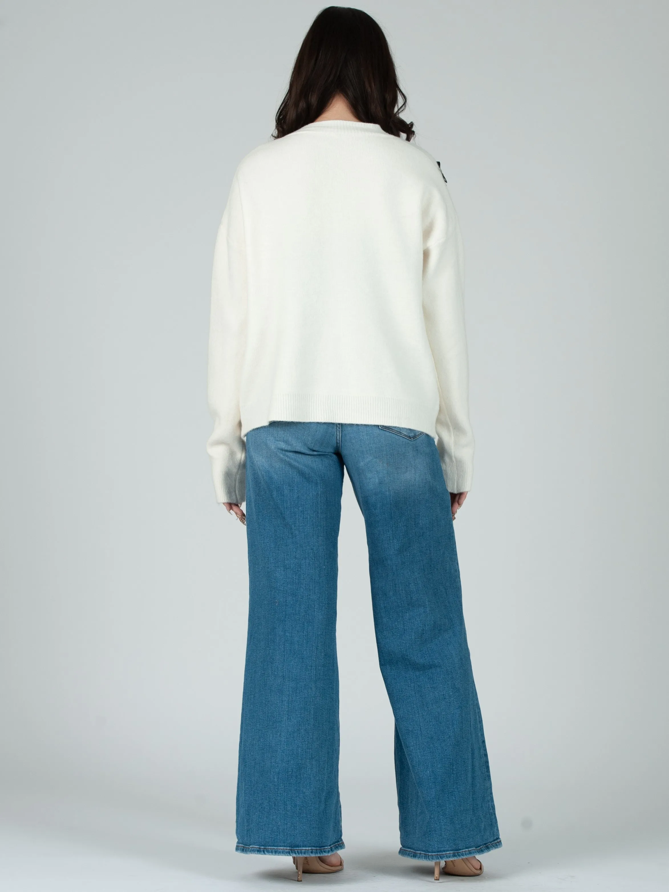 Women's Rhinestone & Bow Cardigan sold by Lucca Couture product image thumbnail 3