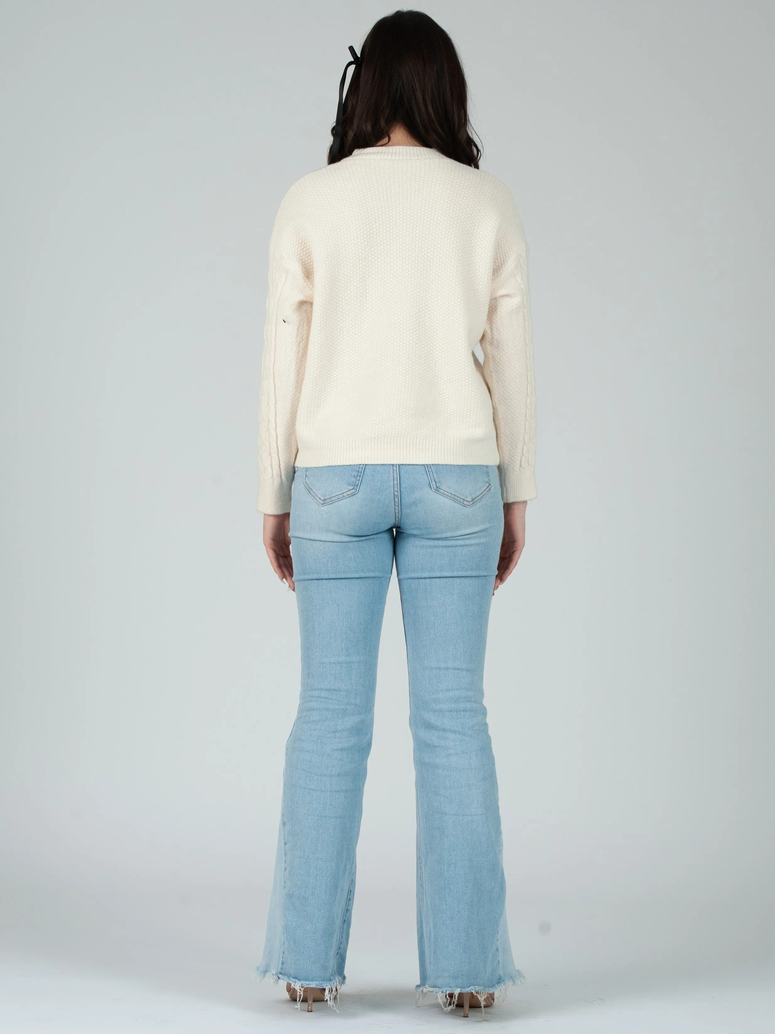 Women's Cable Knit Bow Cardigan sold by Lucca Couture product image thumbnail 5