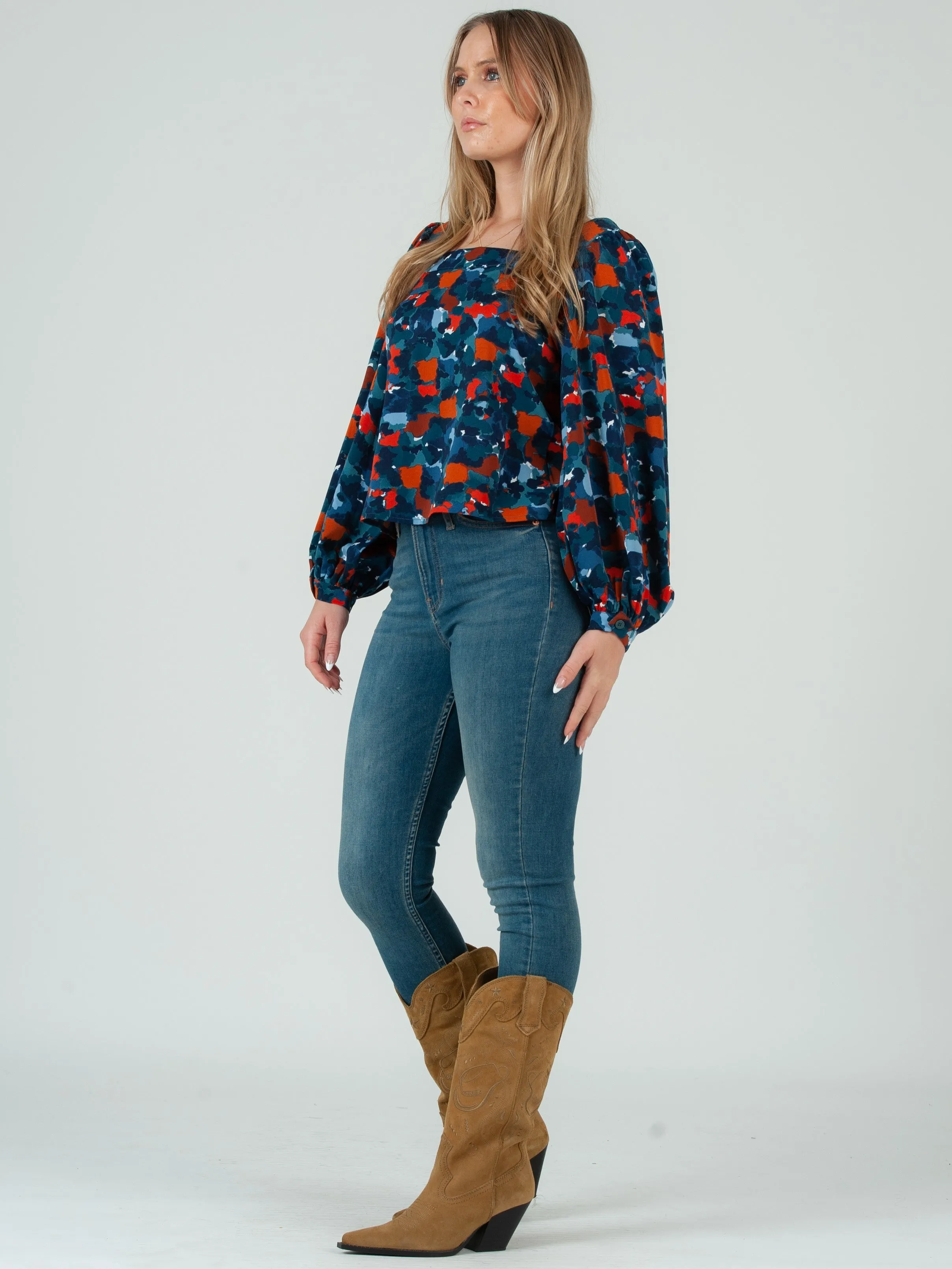 Women's Abstract Printed Blouse sold by Lucca Couture product image thumbnail 3