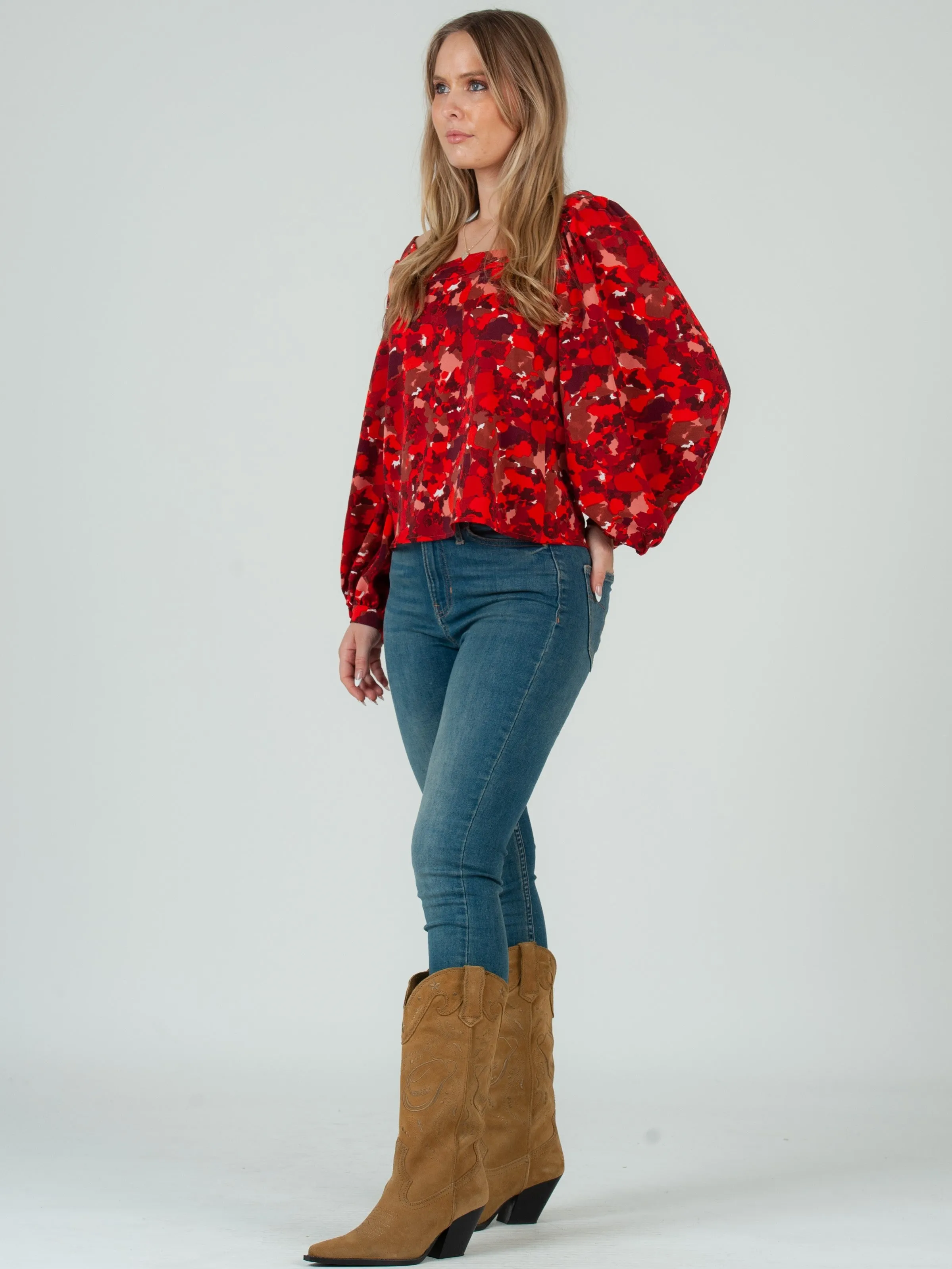 Women's Abstract Printed Blouse sold by Lucca Couture product image thumbnail 4