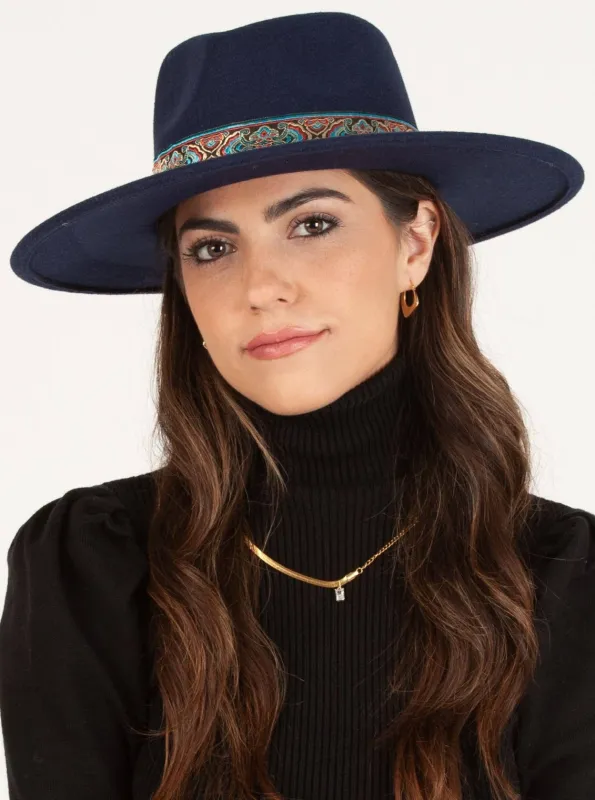 Women's Rancher Hat in Navy sold by Lucca Couture