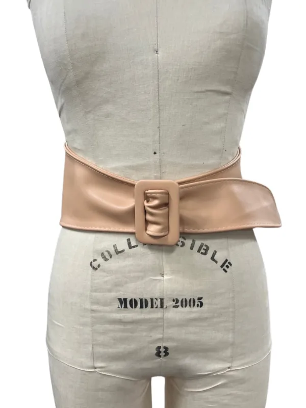 TISHA SQ BUCKLE VEGAN BELT  - Nude Pink made by Lucca Couture