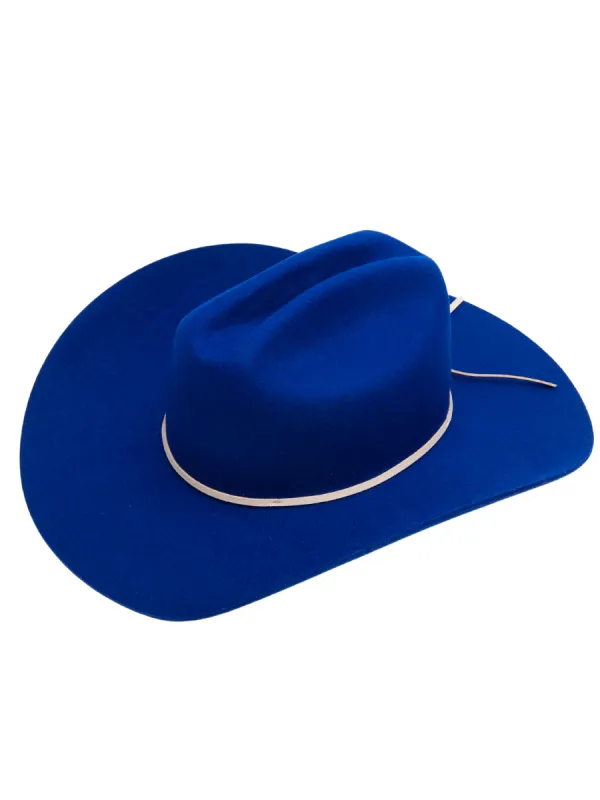 Women's Cattleman Rancher Wool Hat in Royal Blue sold by Lucca Couture