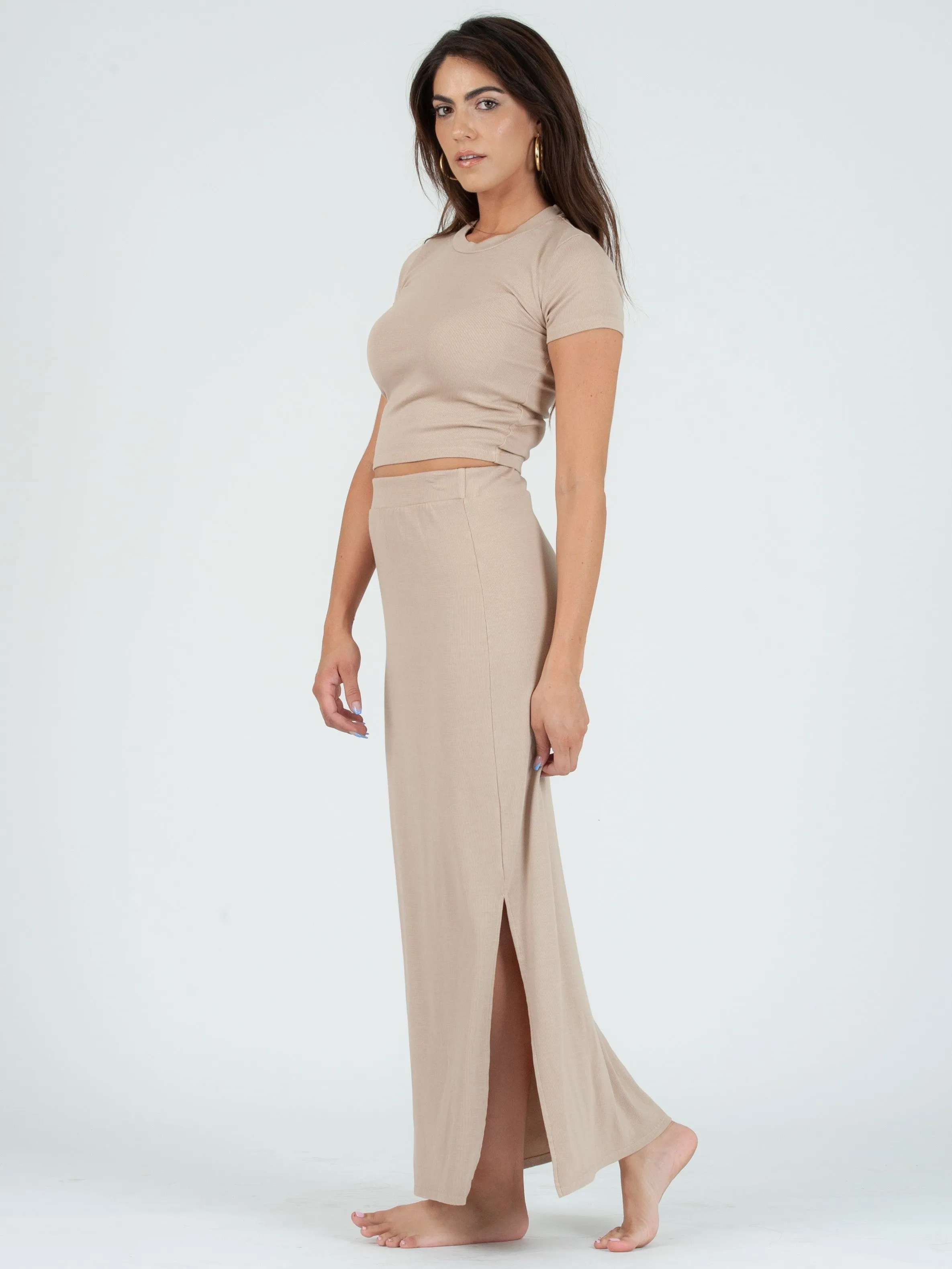 KENDALL PENCIL SKIRT-SAND sold by Lucca Couture product image thumbnail 2
