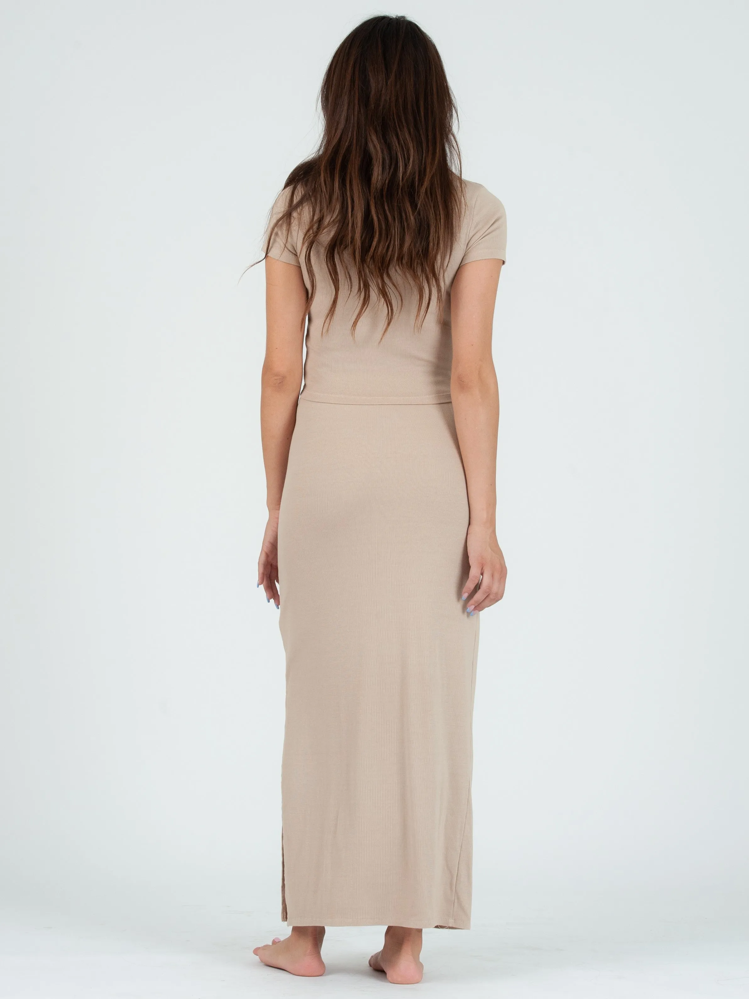 KENDALL PENCIL SKIRT-SAND sold by Lucca Couture product image thumbnail 3