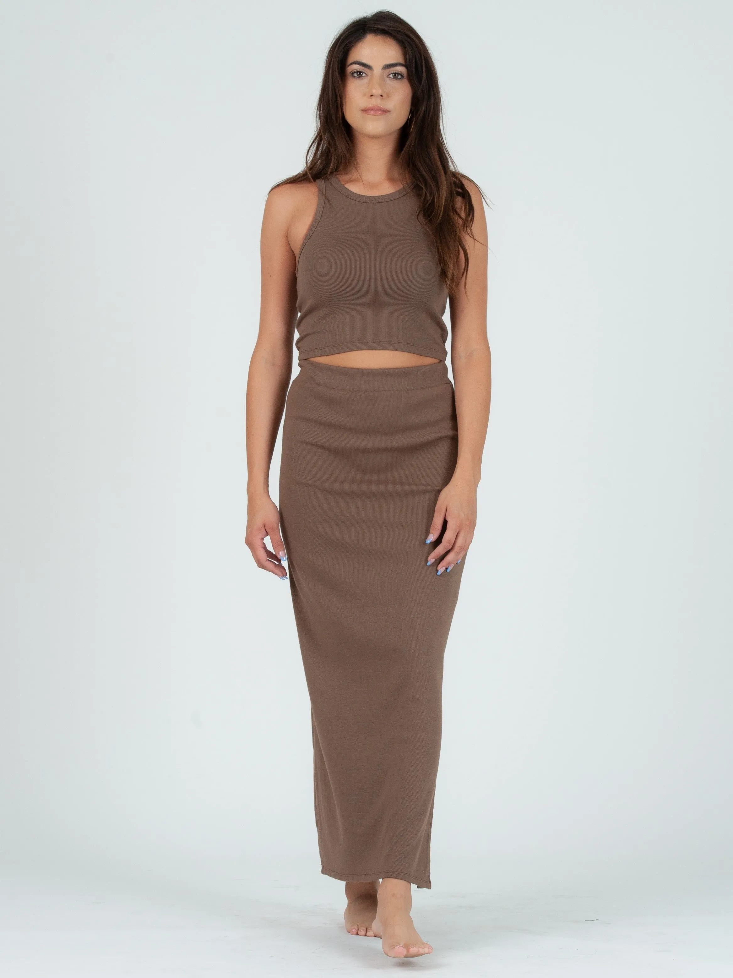 KENDALL PENCIL SKIRT-ESPRESSO sold by Lucca Couture