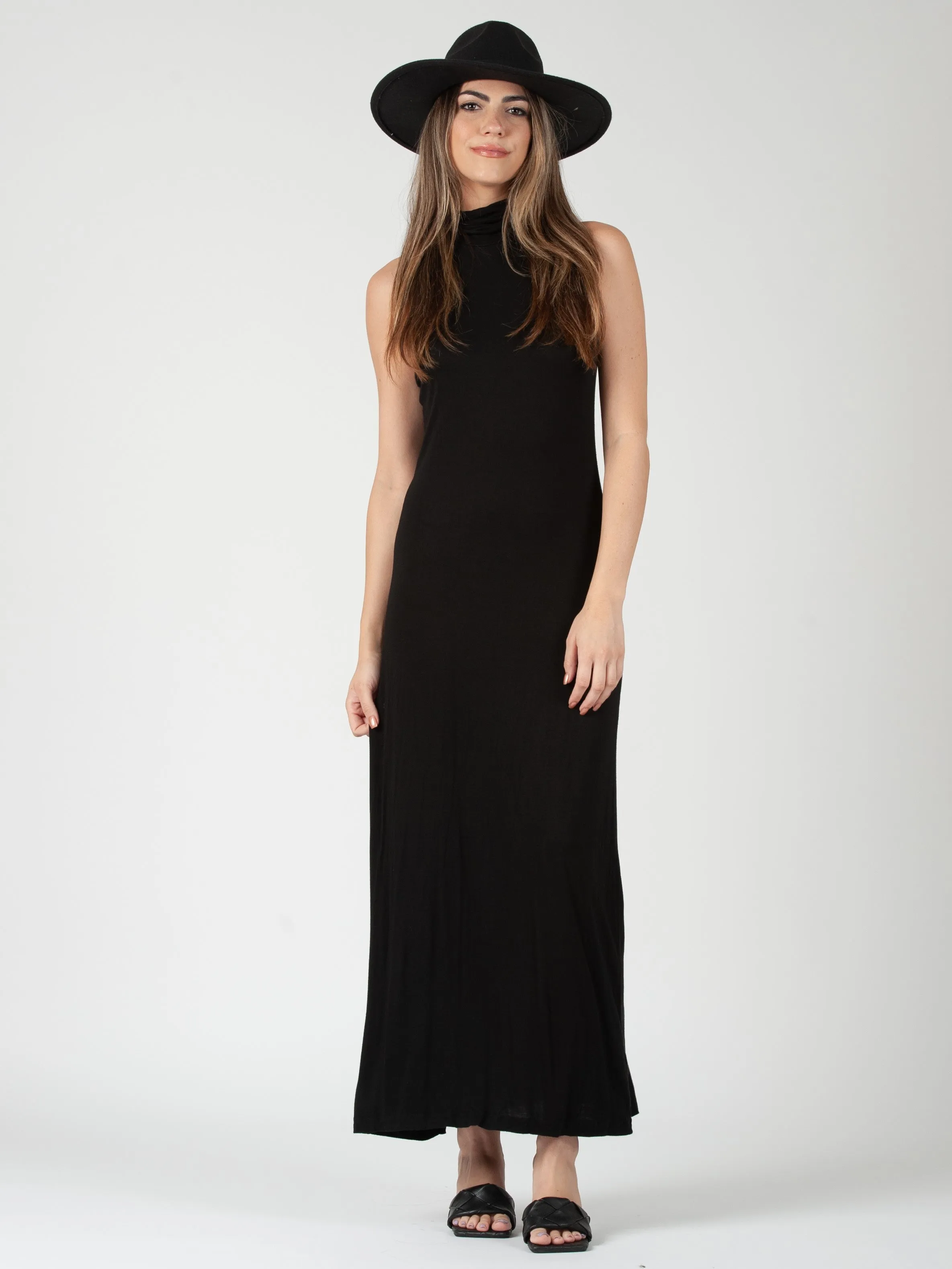 BAJA KNIT DRESS-BLACK sold by Lucca Couture