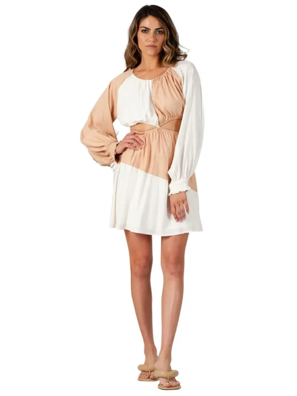 PARISIAN CB DRESS-NUDE/WHITE sold by Lucca Couture