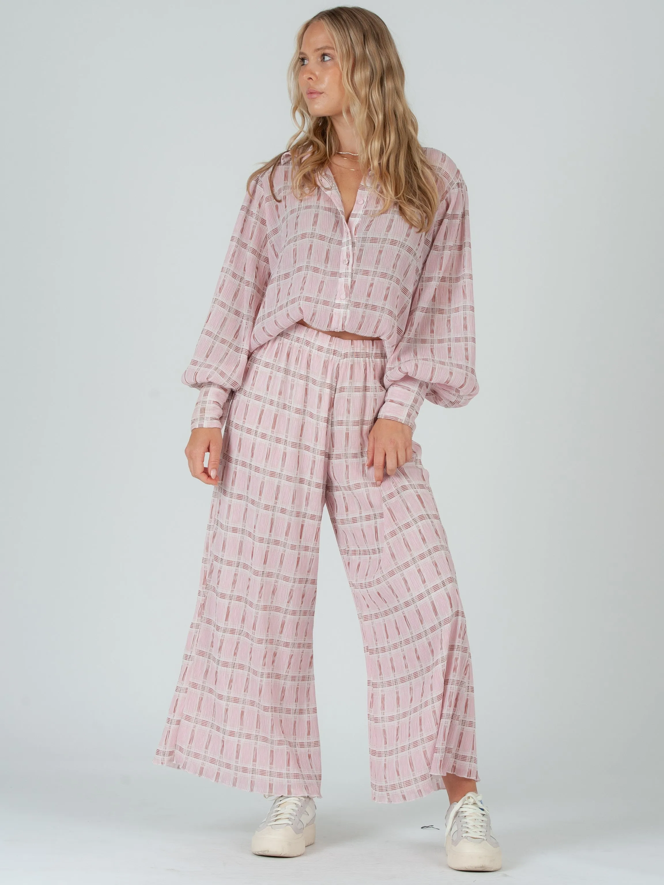 ELLA PRINTED BOHO BLOUSE-PINK sold by Lucca Couture product image thumbnail 5