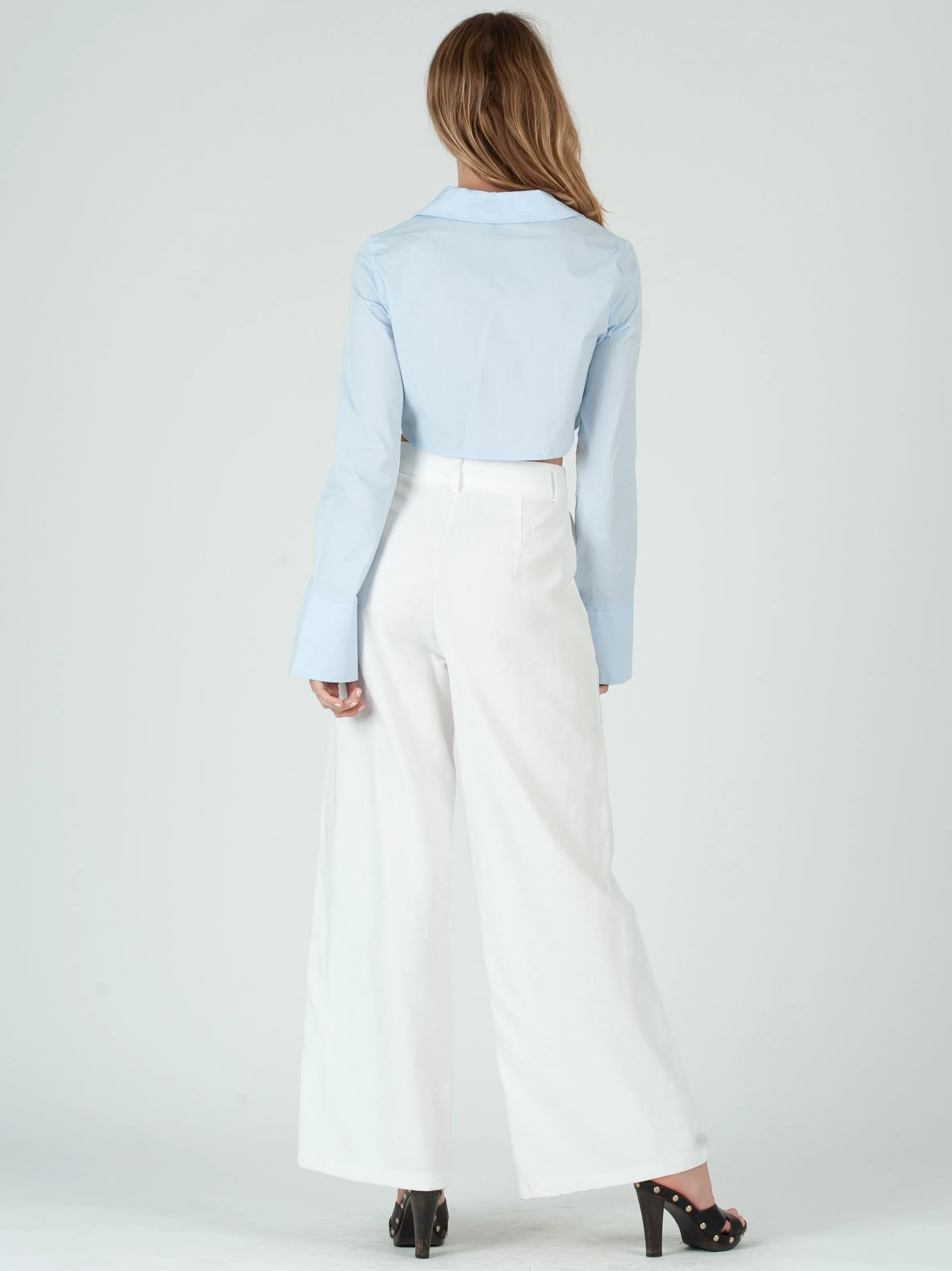 ELLIANA HIGH WAISTED PANT-WHITE sold by Lucca Couture product image thumbnail 3