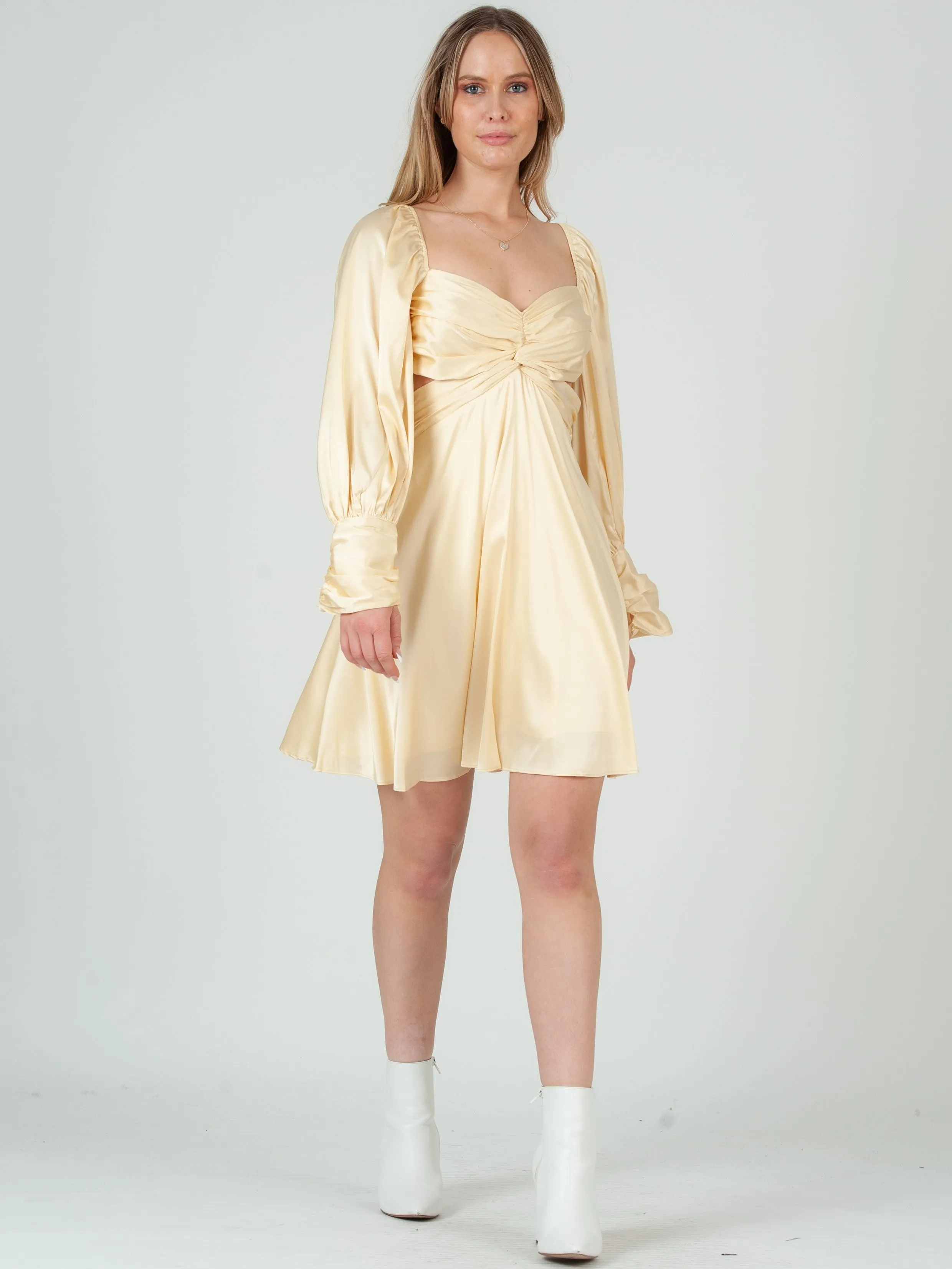JACINDA LONG SLEEVE MINI DRESS-CHIFFON sold by Lucca Couture product image thumbnail 4