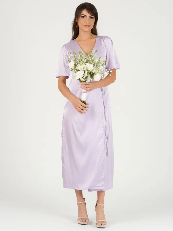 FOREVER AND ALWAYS MAXI WRAP DRESS-LILAC sold by Lucca Couture