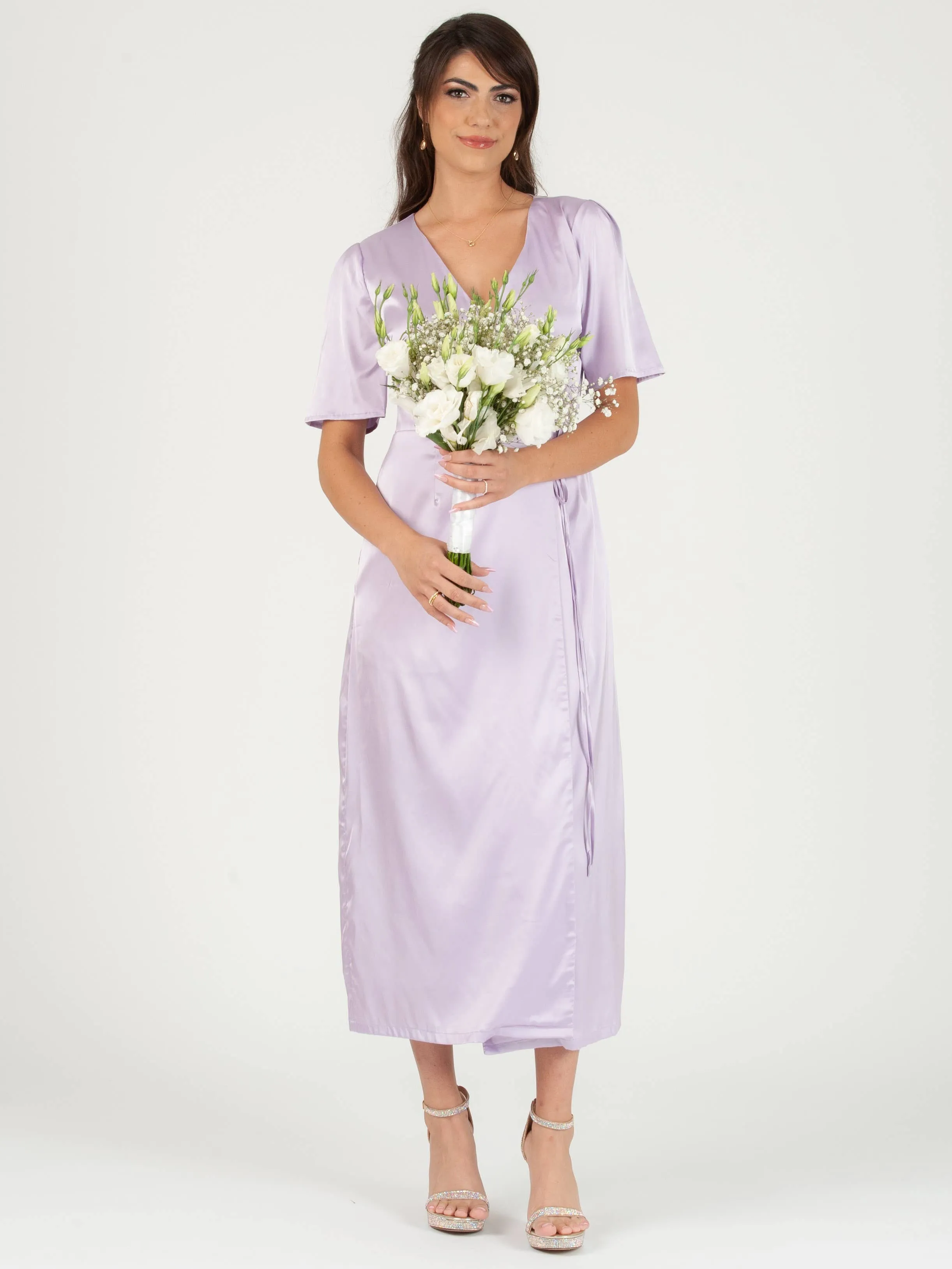 FOREVER AND ALWAYS MAXI WRAP DRESS-LILAC sold by Lucca Couture