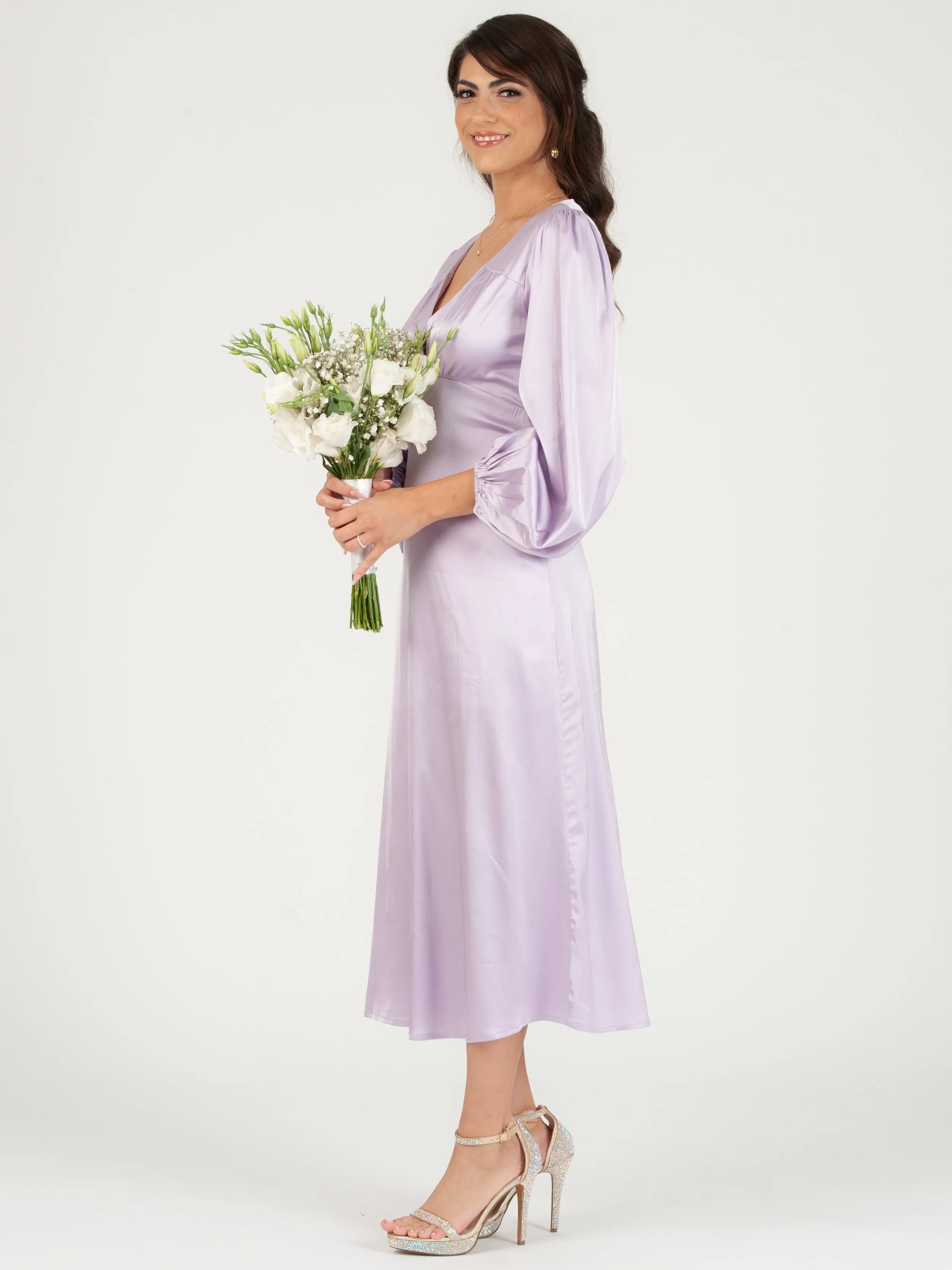 FOREVER AND ALWAYS MAXI WRAP DRESS-LILAC sold by Lucca Couture product image thumbnail 2