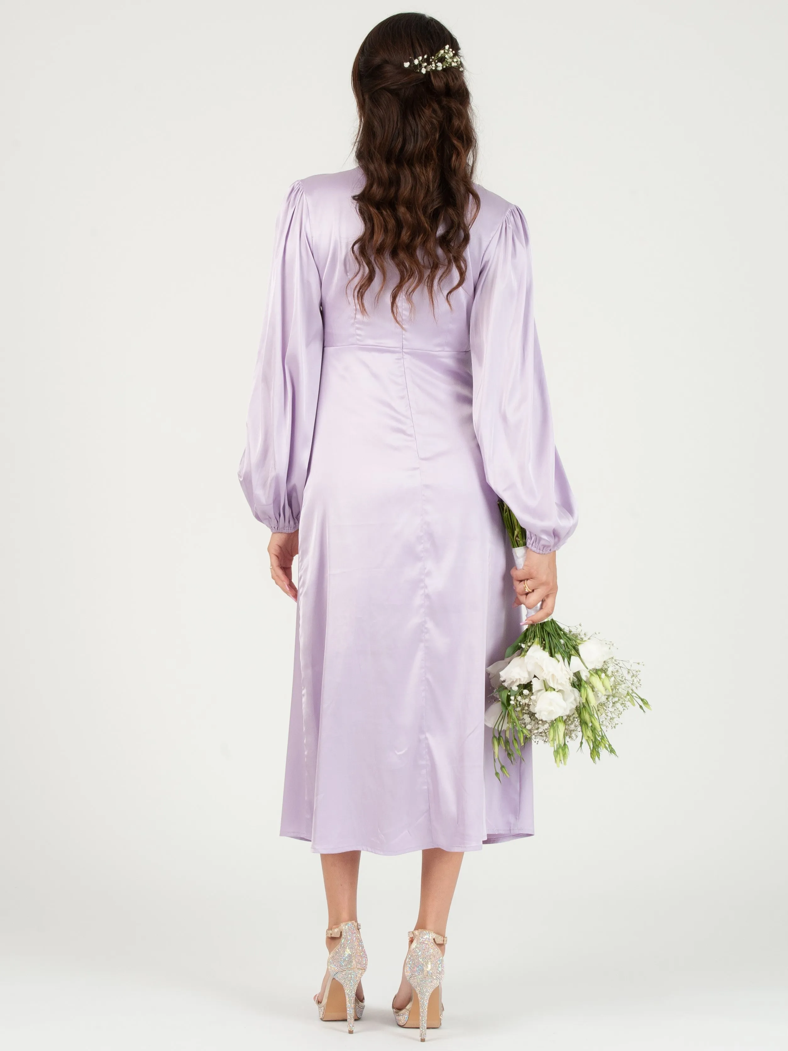 FOREVER AND ALWAYS MAXI WRAP DRESS-LILAC sold by Lucca Couture product image thumbnail 3