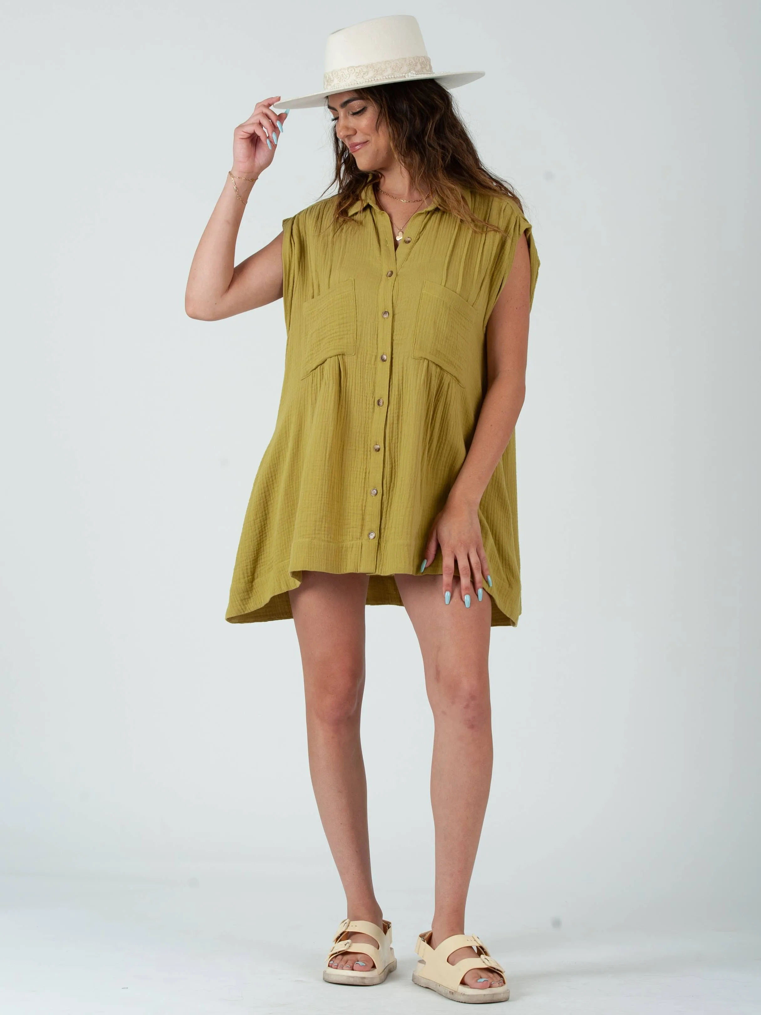 GABRIELA BUTTON DOWN TUNIC-AVO sold by Lucca Couture product image thumbnail 4