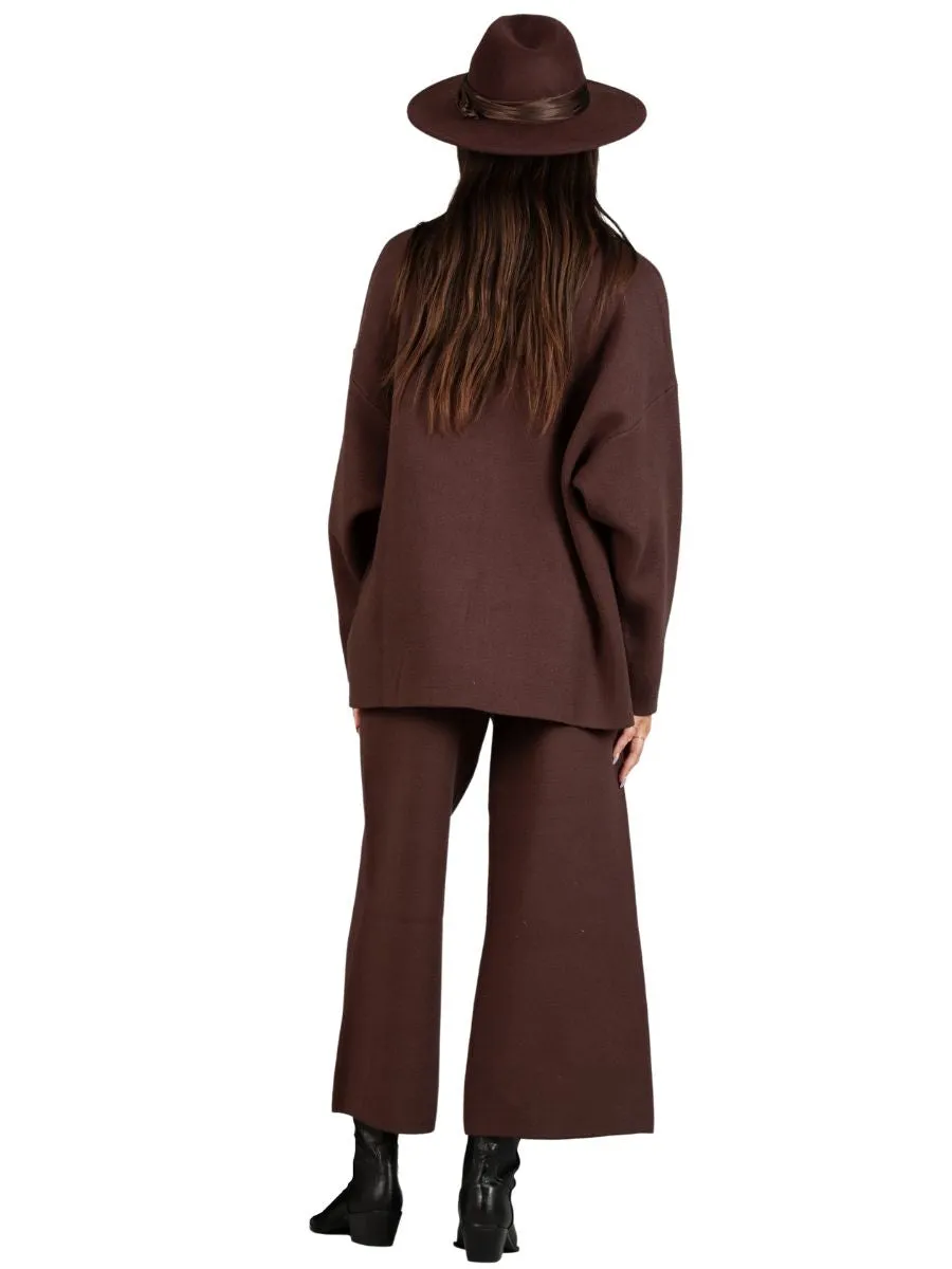 MERI MOCK NECK SWEATER-BROWN sold by Lucca Couture product image thumbnail 3