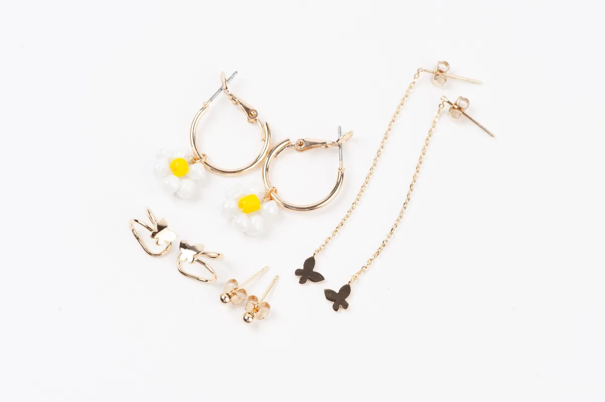 HARMONY BUTTERFLY + DAISY EARRINGS SET made by Lucca Couture