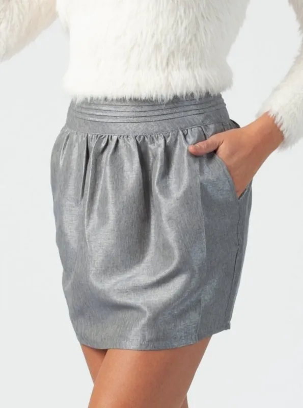 VIOLA LAMP SHADE SKIRT-GREY BLUE sold by Lucca Couture