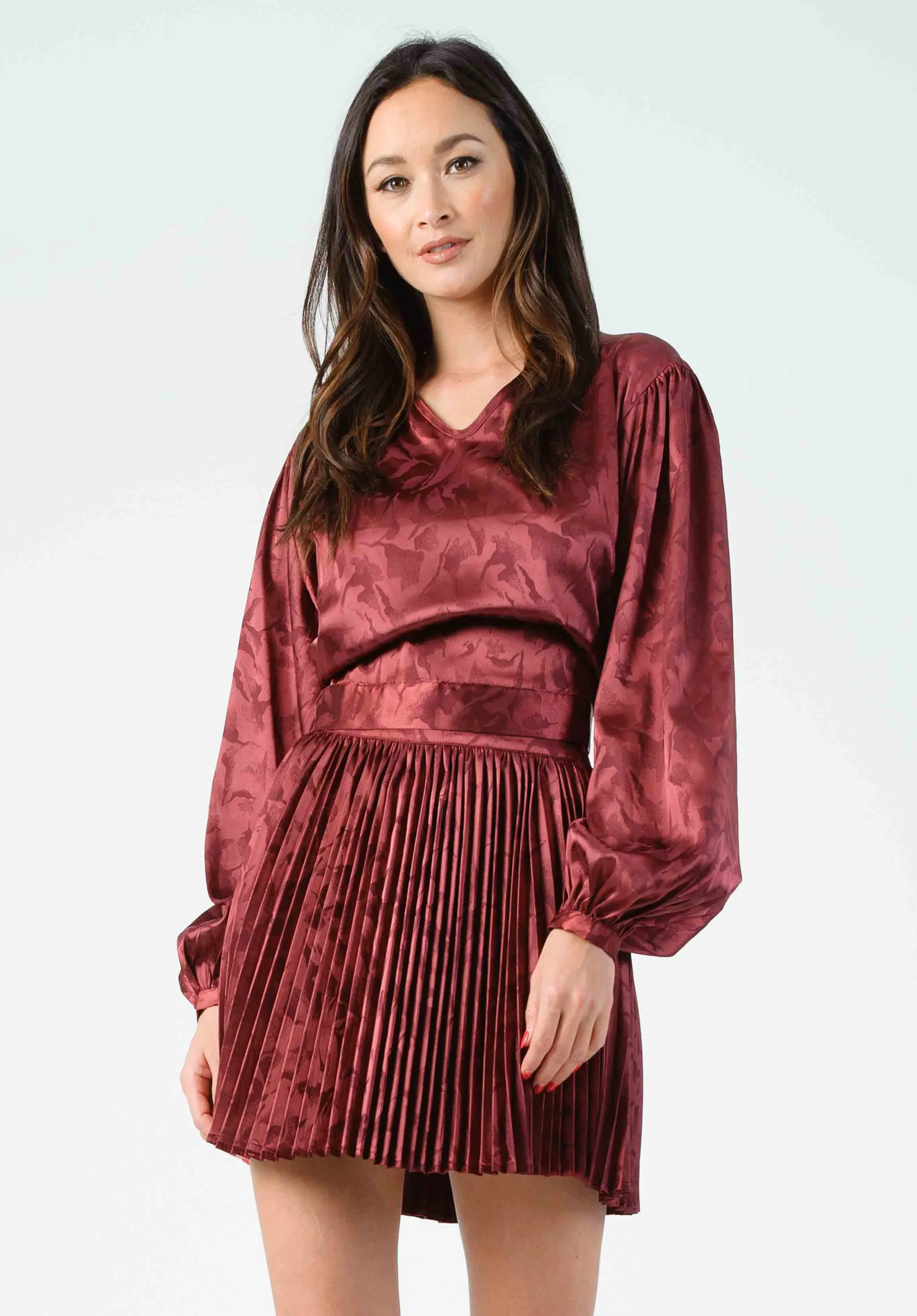 SANDY BACK TIE BLOUSE-MAROON sold by Lucca Couture product image thumbnail 4