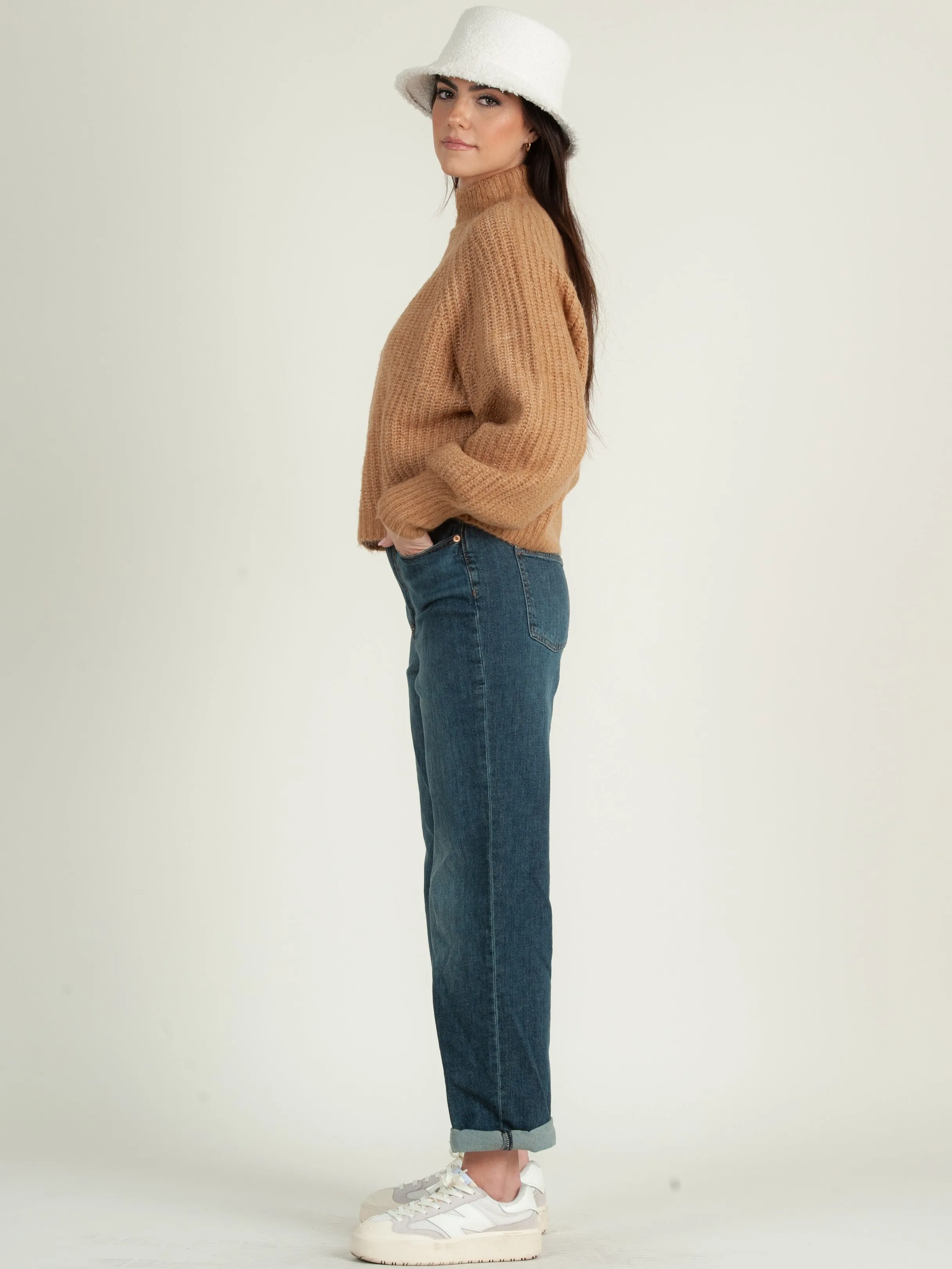 BONNIE MOCK NECK SWEATER-CAMEL sold by Lucca Couture product image thumbnail 2