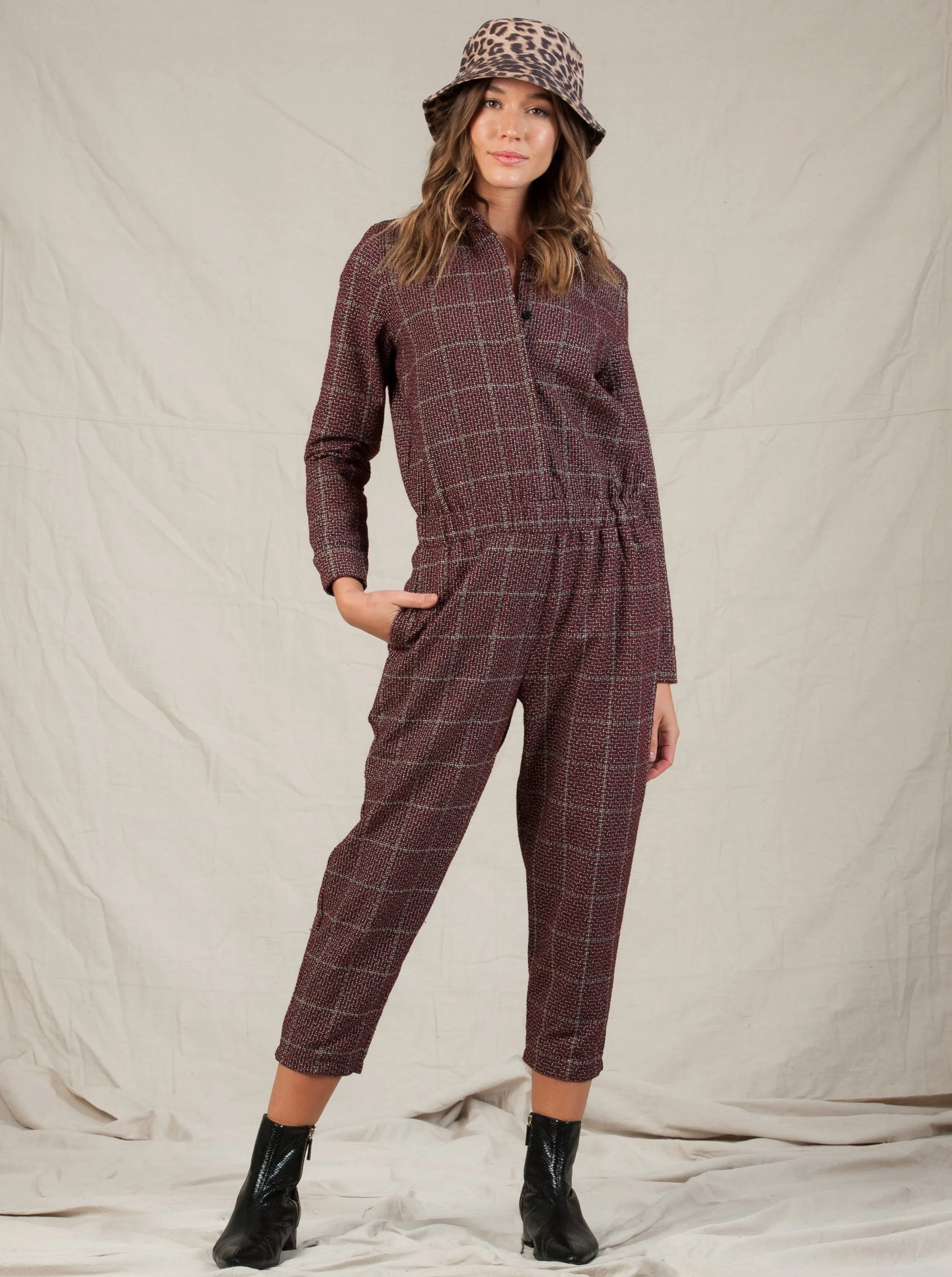 DYLAN JUMPSUIT-AUBURN TWEED sold by Lucca Couture product image thumbnail 2