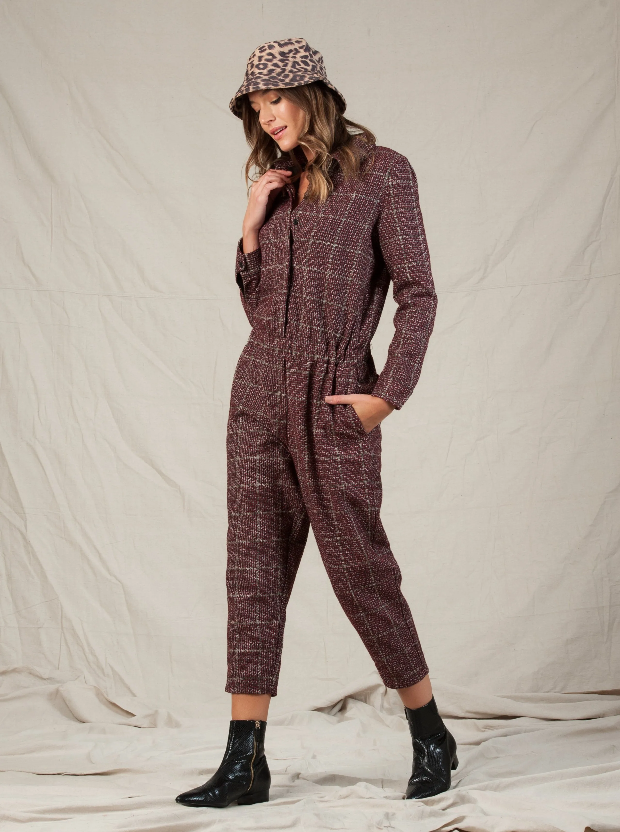 DYLAN JUMPSUIT-AUBURN TWEED sold by Lucca Couture product image thumbnail 3