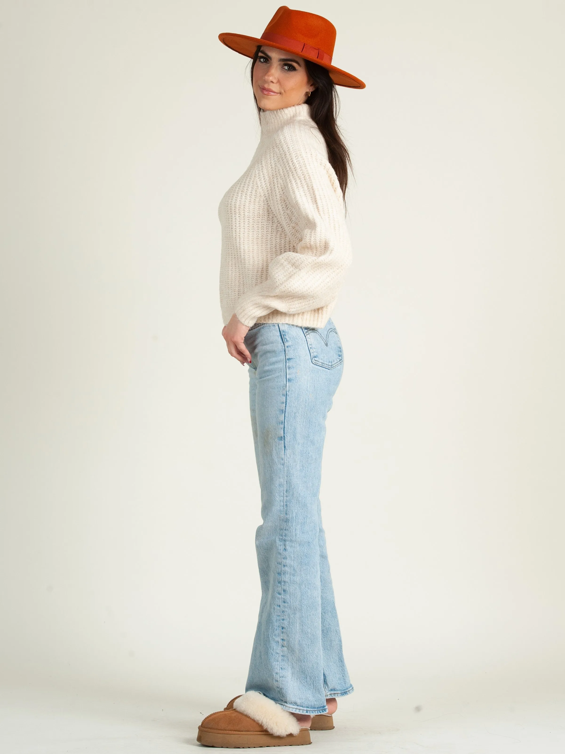 BONNIE MOCK NECK SWEATER-IVORY sold by Lucca Couture product image thumbnail 3