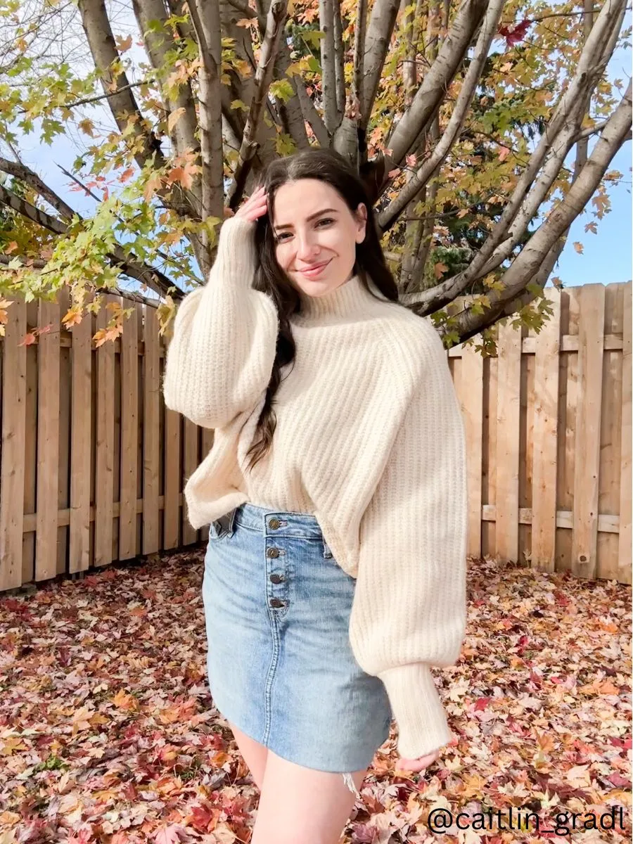 BONNIE MOCK NECK SWEATER-IVORY sold by Lucca Couture product image thumbnail 2