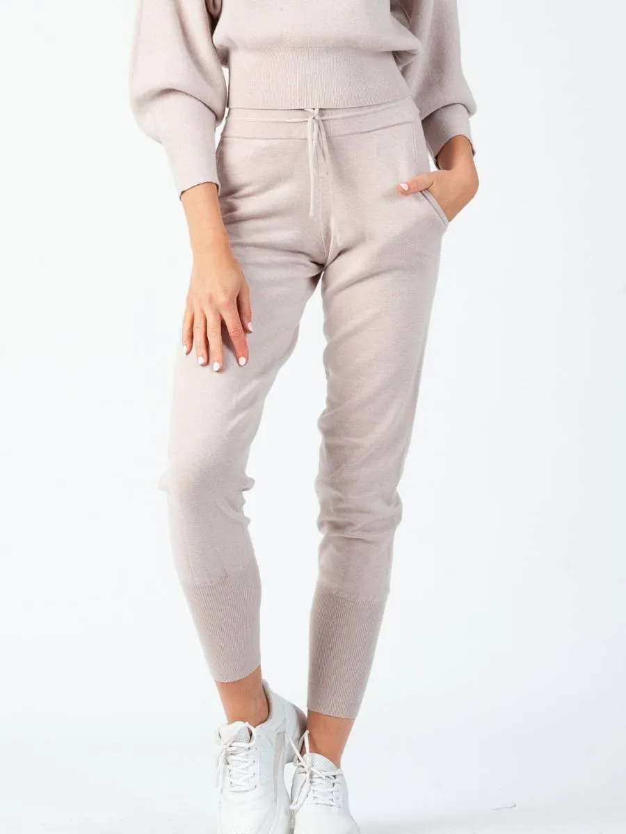BLAKE KNIT JOGGER PANTS-ICED LAVENDER sold by Lucca Couture