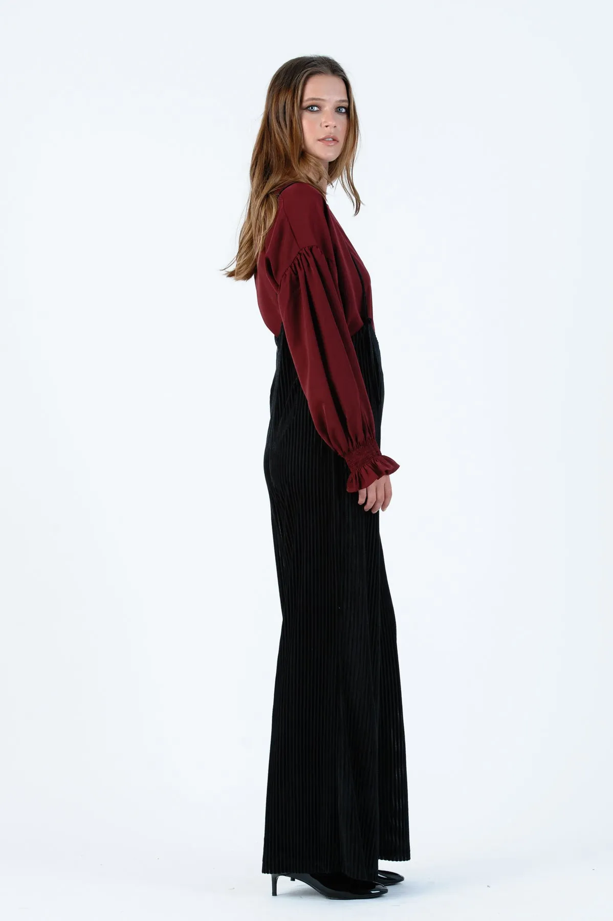 AUTUMN BLOUSE-BURGUNDY sold by Lucca Couture product image thumbnail 3