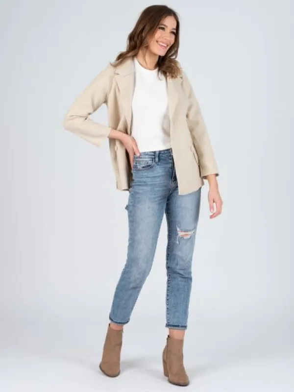 WESTRIDGE BLAZER JACKET-IVORY made by Lucca Couture