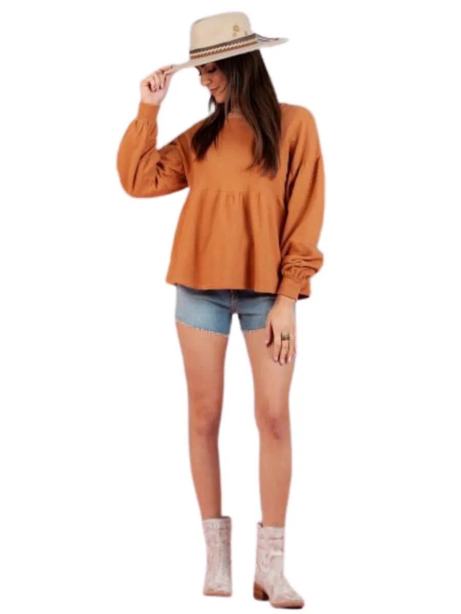 French Terry Sweatshirt-SIENNA sold by Lucca Couture