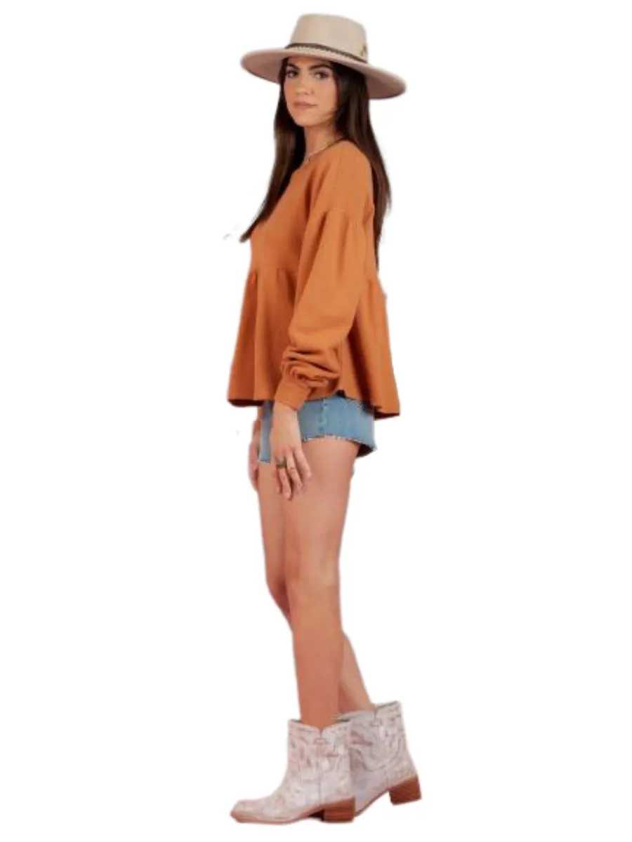 French Terry Sweatshirt-SIENNA sold by Lucca Couture product image thumbnail 2