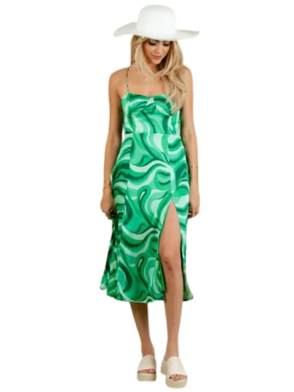 STELLA SWEETHEART DRESS-GREEN SWIRL sold by Lucca Couture