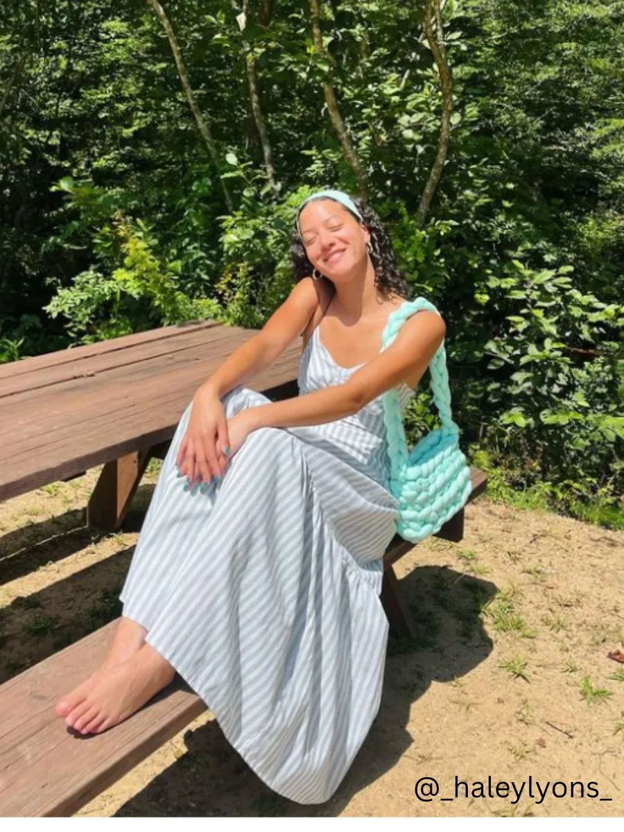 LILAH STRIPED DRESS-SAGE sold by Lucca Couture product image thumbnail 2