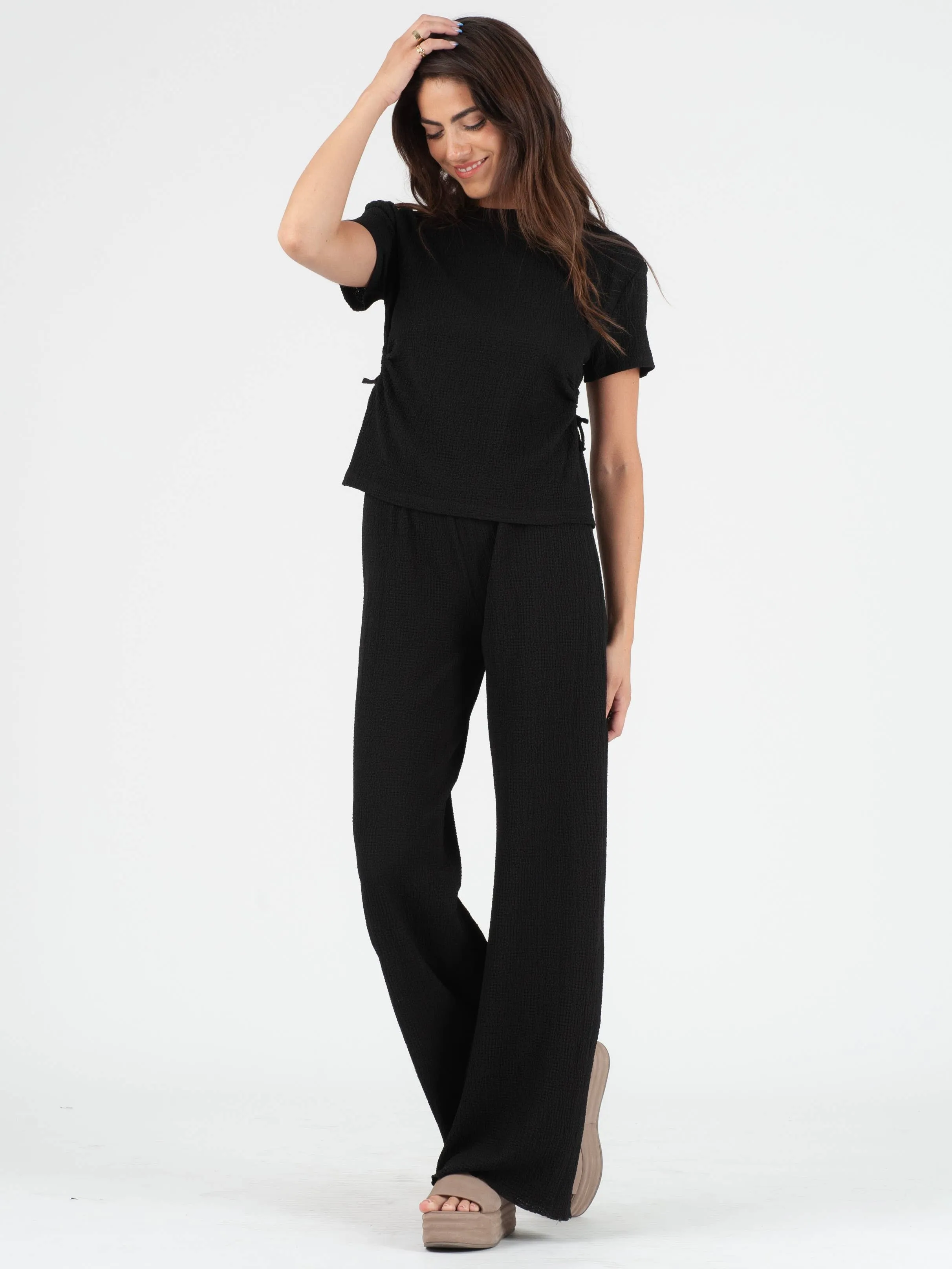 ISOBEL TOP AND PANT SET-BLACK sold by Lucca Couture product image thumbnail 4