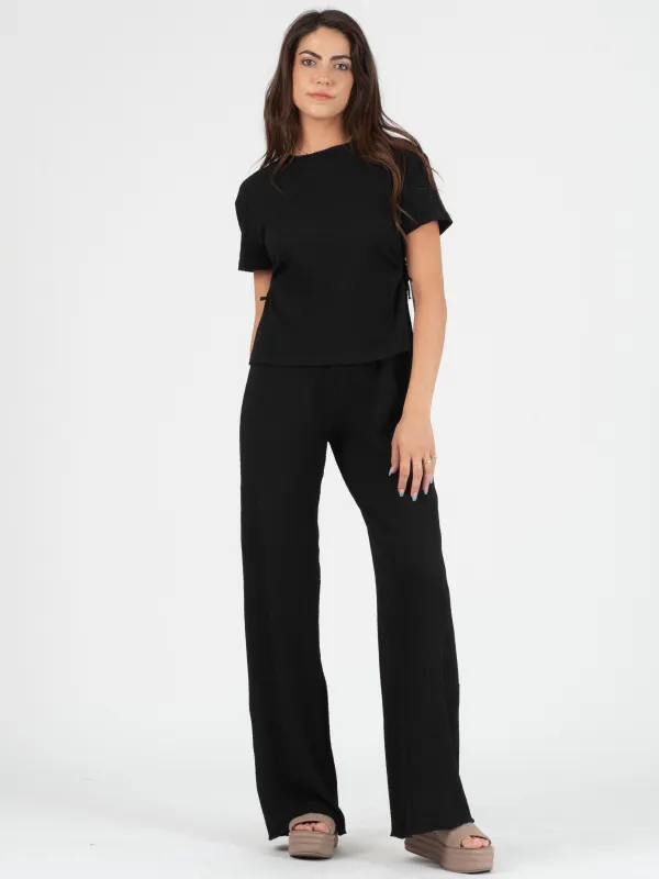 ISOBEL TOP AND PANT SET-BLACK sold by Lucca Couture