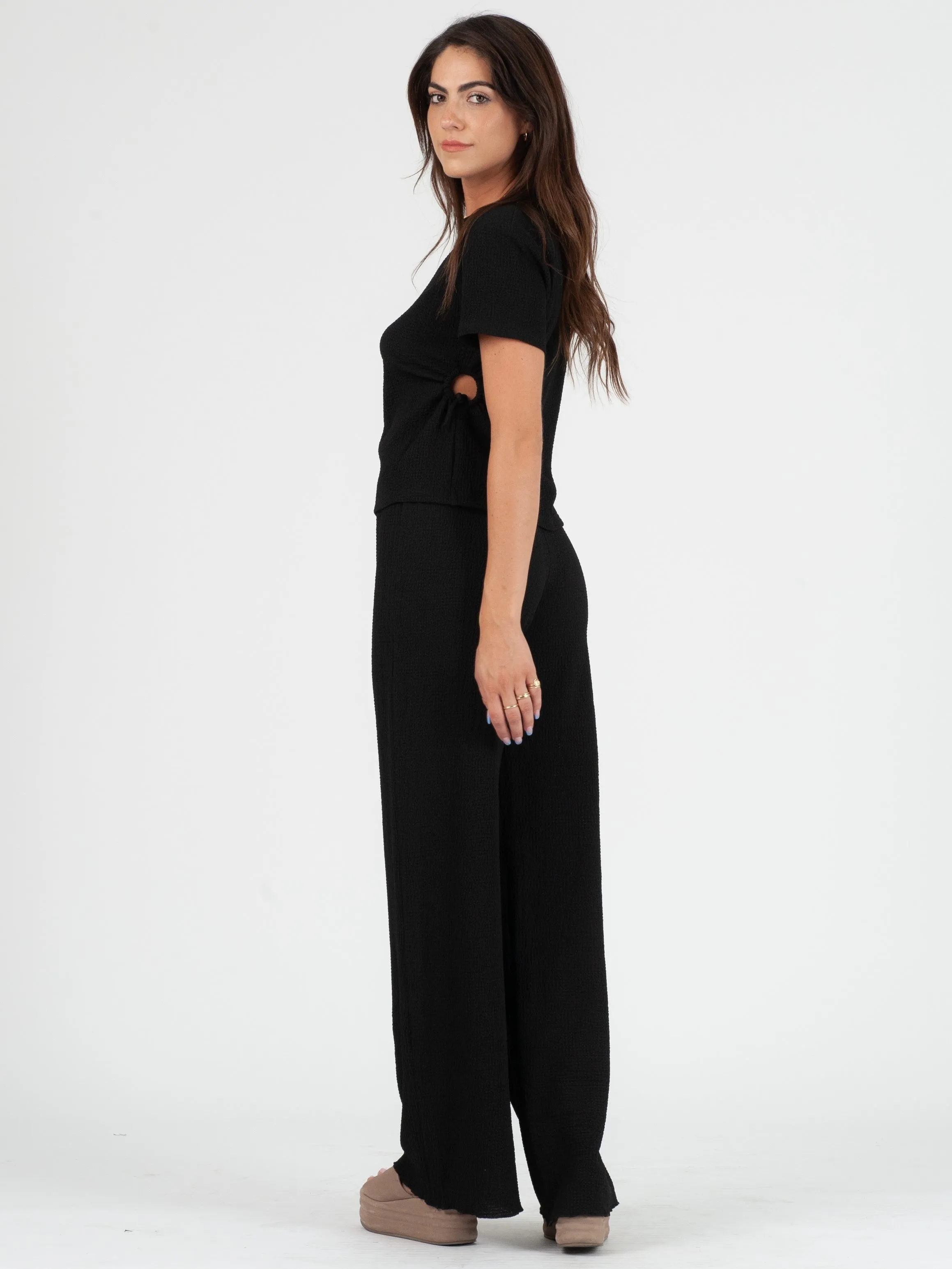 ISOBEL TOP AND PANT SET-BLACK sold by Lucca Couture product image thumbnail 5