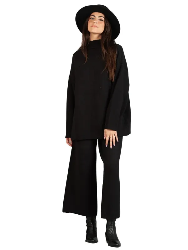 MERI SWEATER PANTS-BLACK sold by Lucca Couture