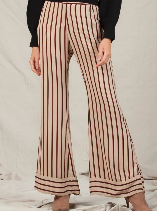 ISLA CONTRAST CUFF PANT-TAN/AUBURN sold by Lucca Couture